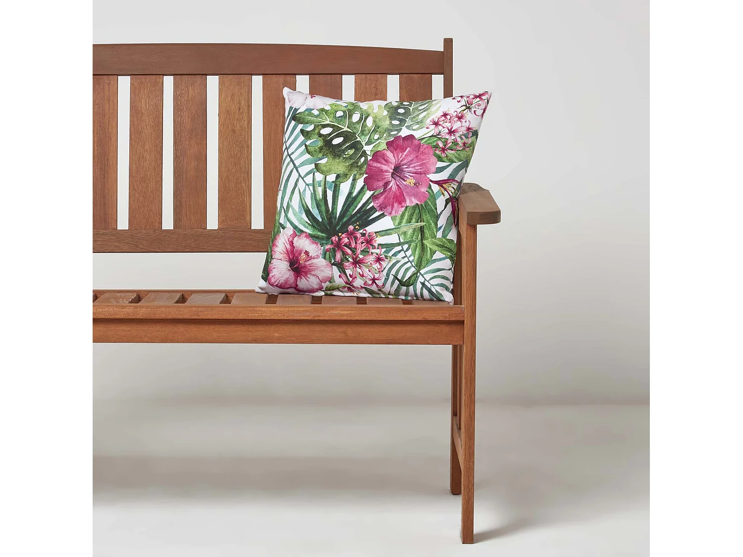 Homescapes Floral Leaf Outdoor Cushions for Garden Waterproof 45cm, Set of 2