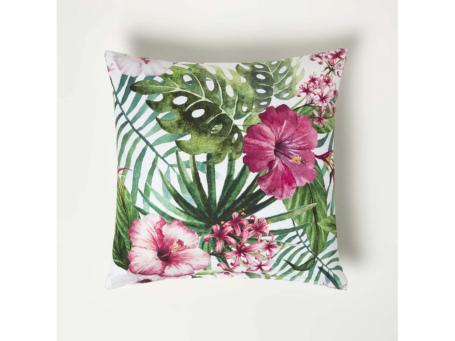 Homescapes Floral Leaf Outdoor Cushions for Garden Waterproof 45cm, Set of 2