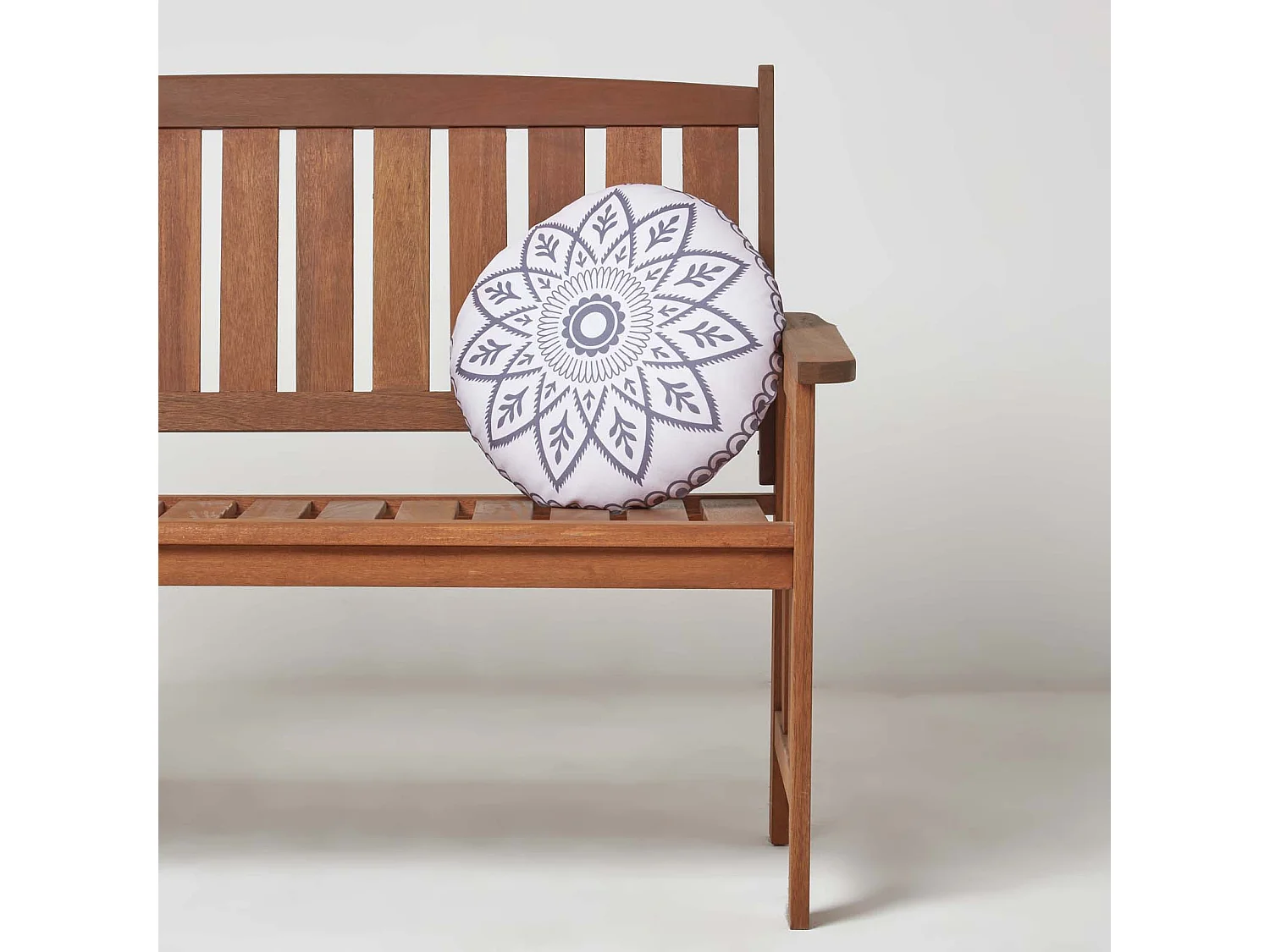 Homescapes Grey & White Cushions for Garden Waterproof 40cm, Set of 2