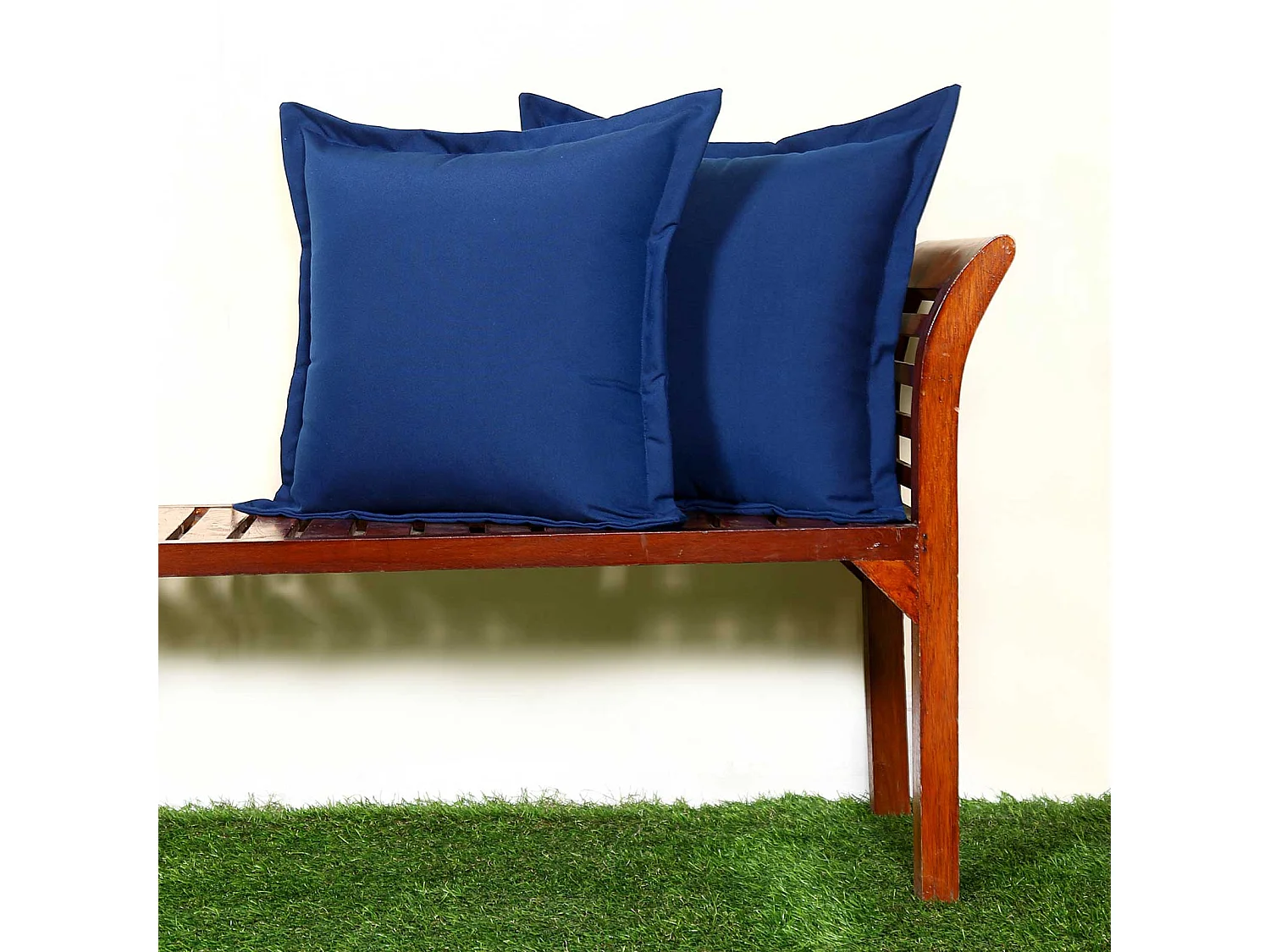 Homescapes Navy Plain Outdoor Cushions for Garden Waterproof 45 cm, Set of 2