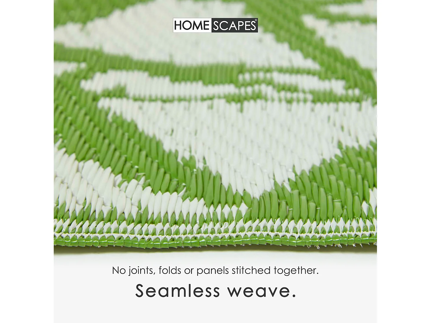 Homescapes Luxury Outdoor Rug Waterproof Reversible for Garden Patio, 120 x 180 cm, Green, 100% Recycled, Zena Tropical