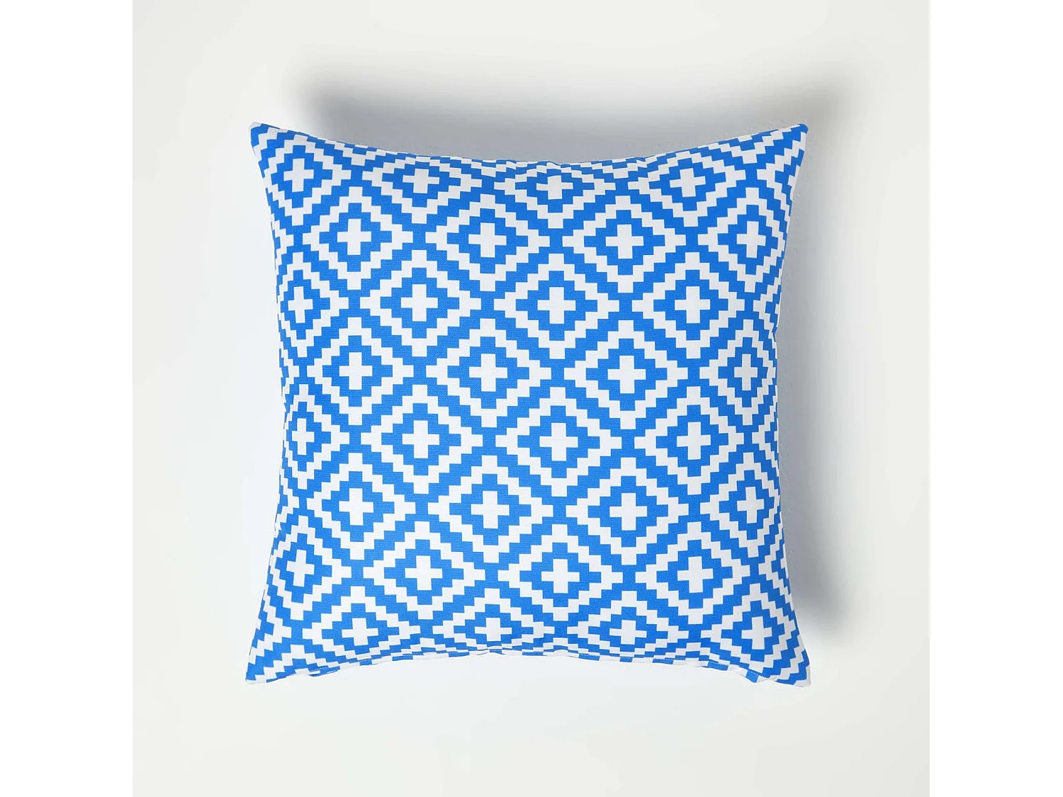 Homescapes Blue Geometric Outdoor Cushions for Garden Waterproof, Set of 2