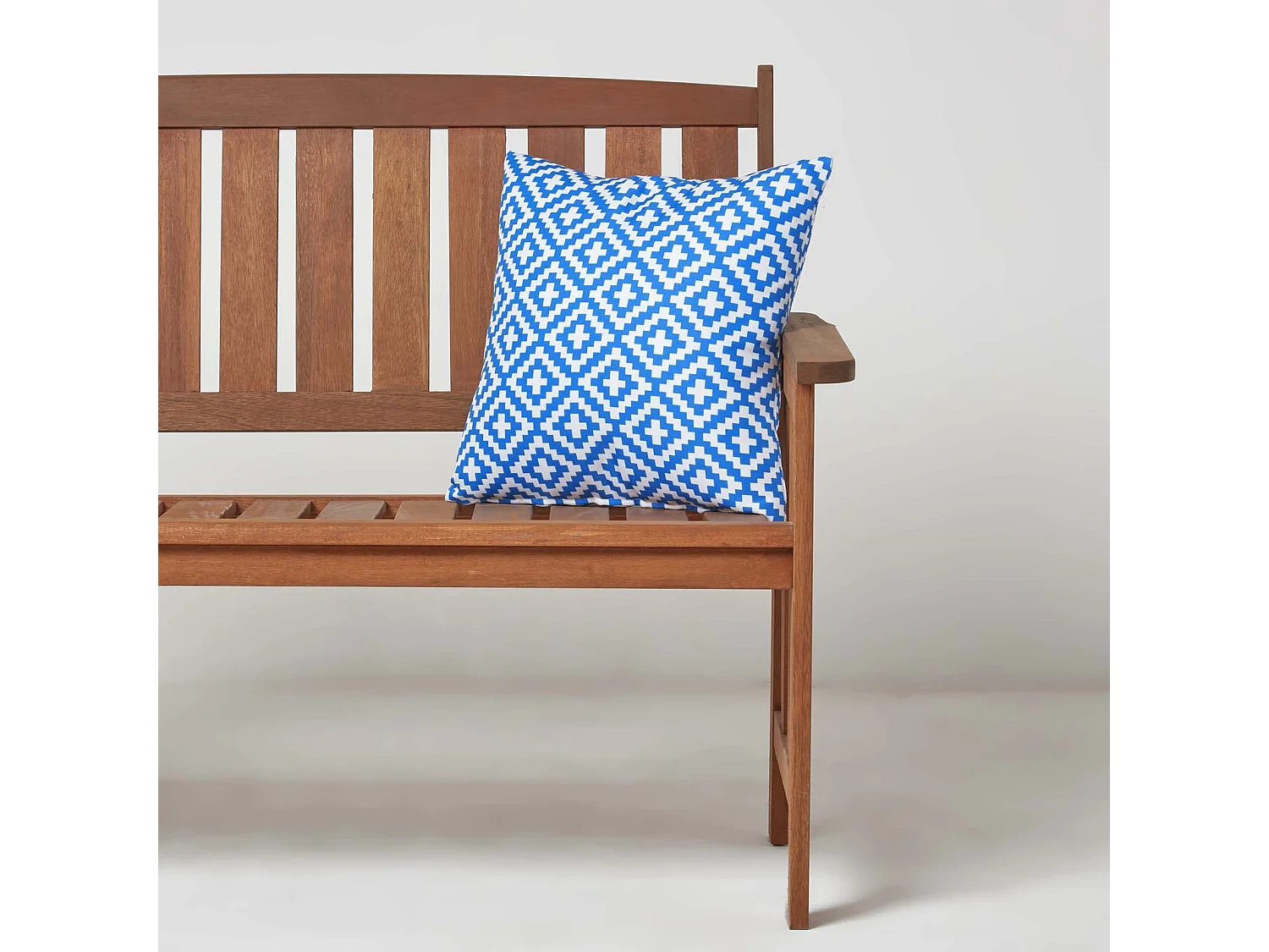 Homescapes Blue Geometric Outdoor Cushions for Garden Waterproof, Set of 2