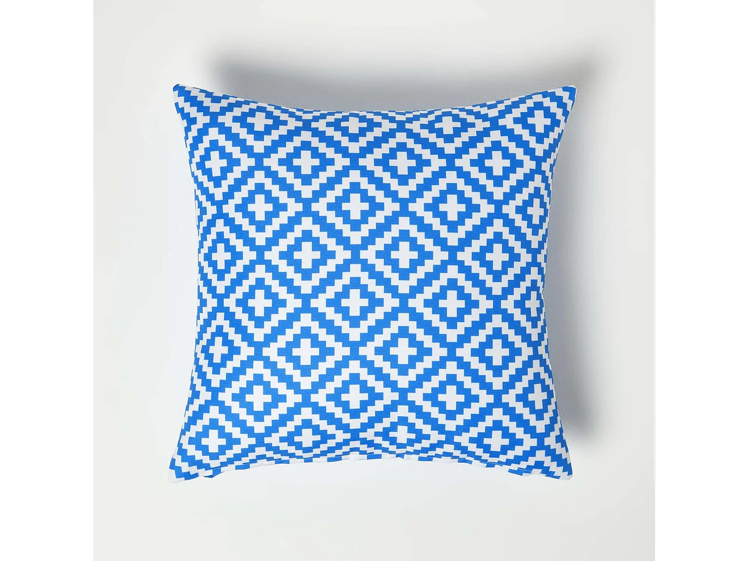 Homescapes Blue Geometric Outdoor Cushions for Garden Waterproof, Set of 2