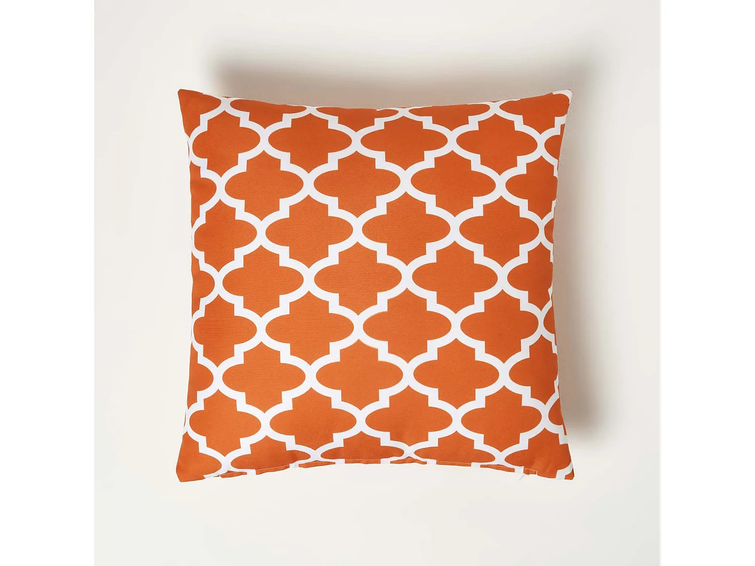 Homescapes Orange Geometric Outdoor Cushions for Garden Waterproof, Set of 2
