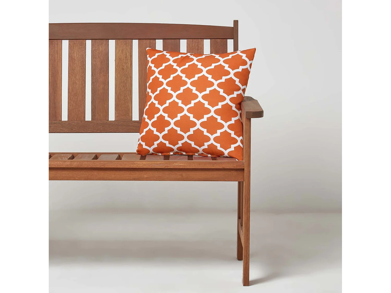 Homescapes Orange Geometric Outdoor Cushions for Garden Waterproof, Set of 2