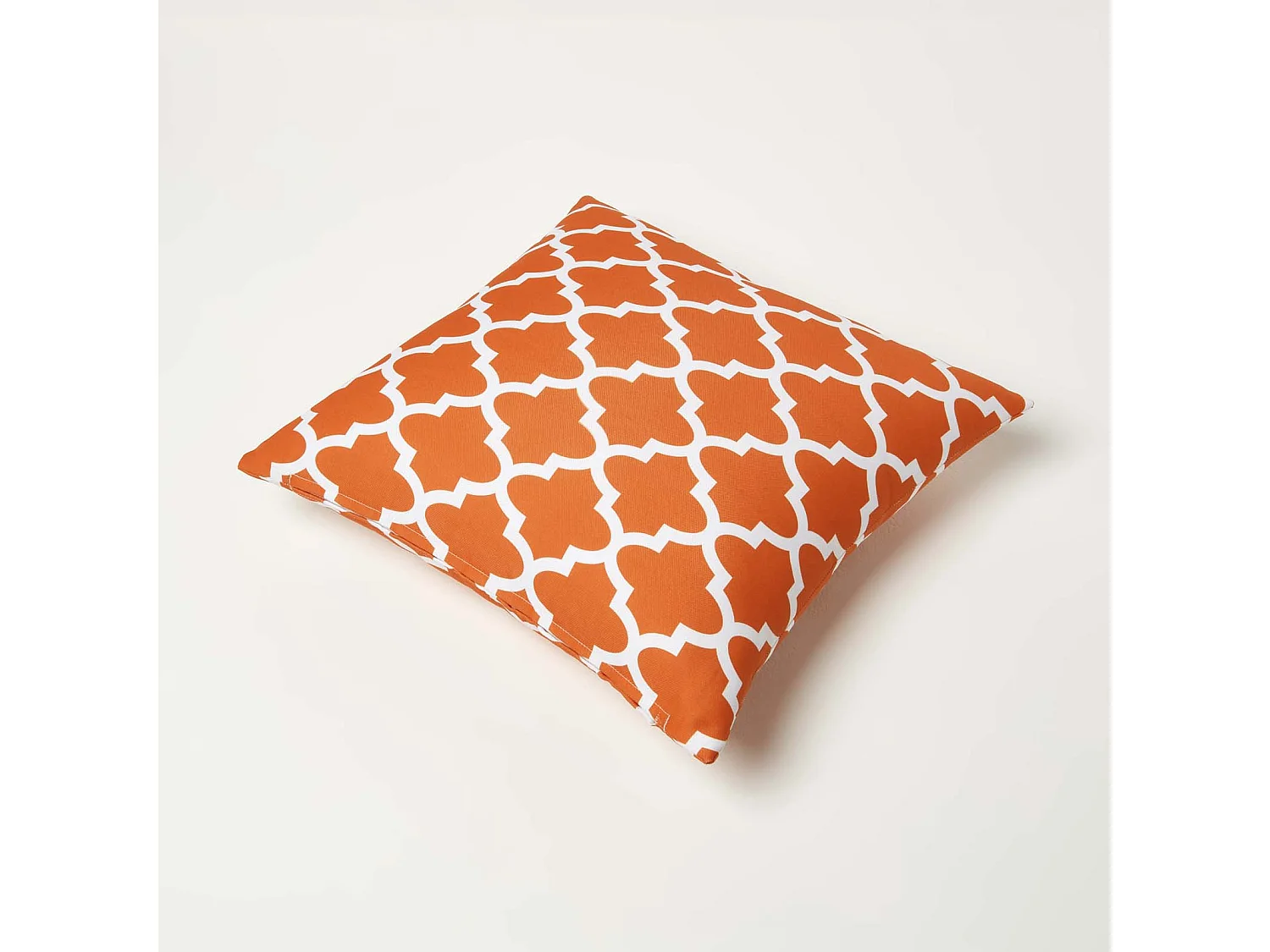 Homescapes Orange Geometric Outdoor Cushions for Garden Waterproof, Set of 2