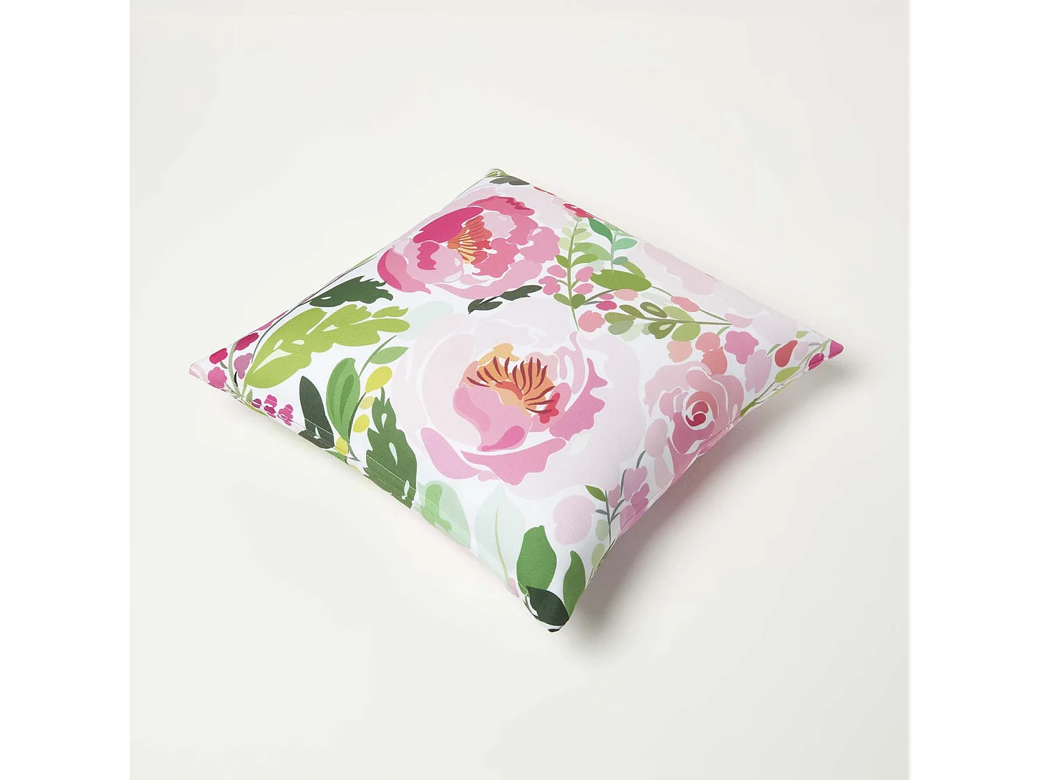 Homescapes Pink Peony Outdoor Cushions for Garden Waterproof 45cm, Set of 2