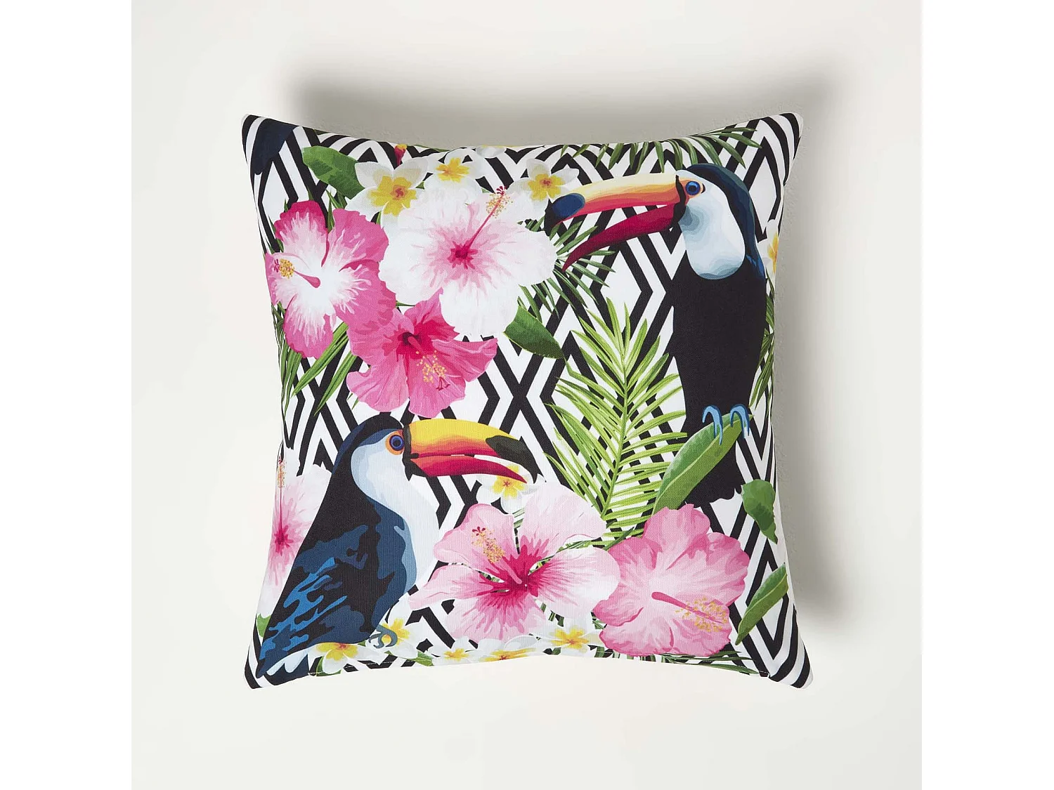 Homescapes Toucan Outdoor Cushions for Garden Waterproof 45 cm, Set of 2