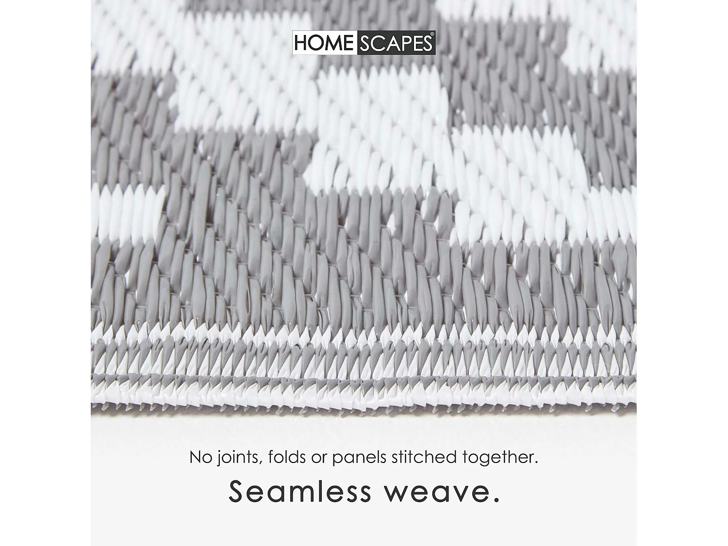 Homescapes Luxury Outdoor Rug Waterproof Reversible for Garden, 120 x 180 cm, Grey & White, 100% Recycled, Zoe Geometric