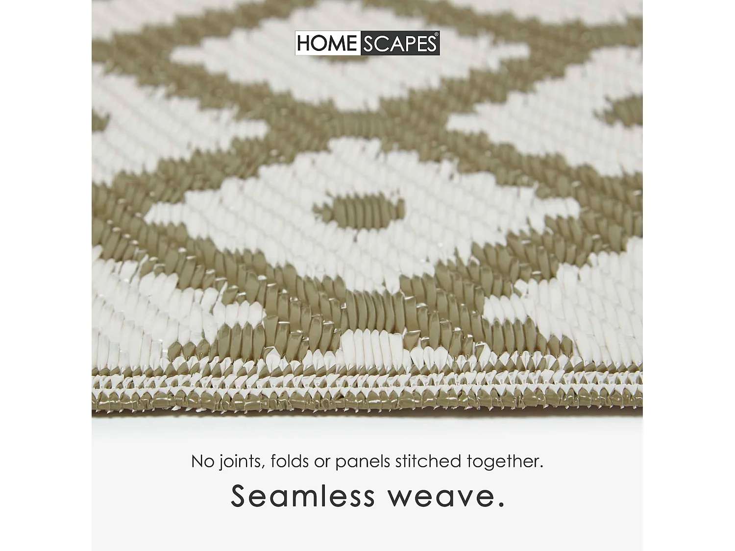 Homescapes Luxury Outdoor Rug Runner Waterproof Reversible for Garden, 75 x 200 cm, Olive Green, Recycled, May Geometric