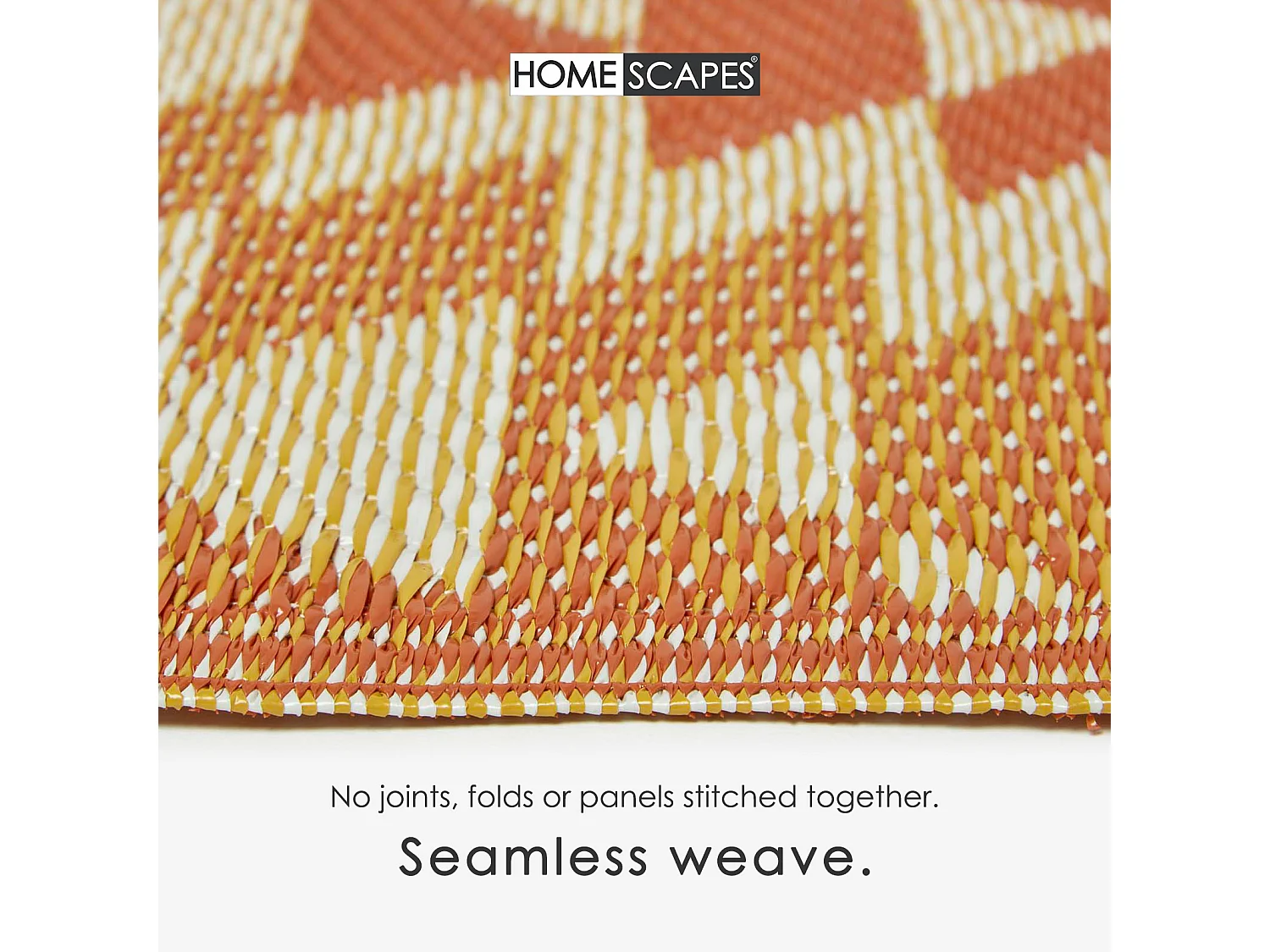 Homescapes Luxury Outdoor Rug Runner Waterproof Reversible for Garden, 75 x 200 cm, Orange, 100% Recycled, Anya Aztec
