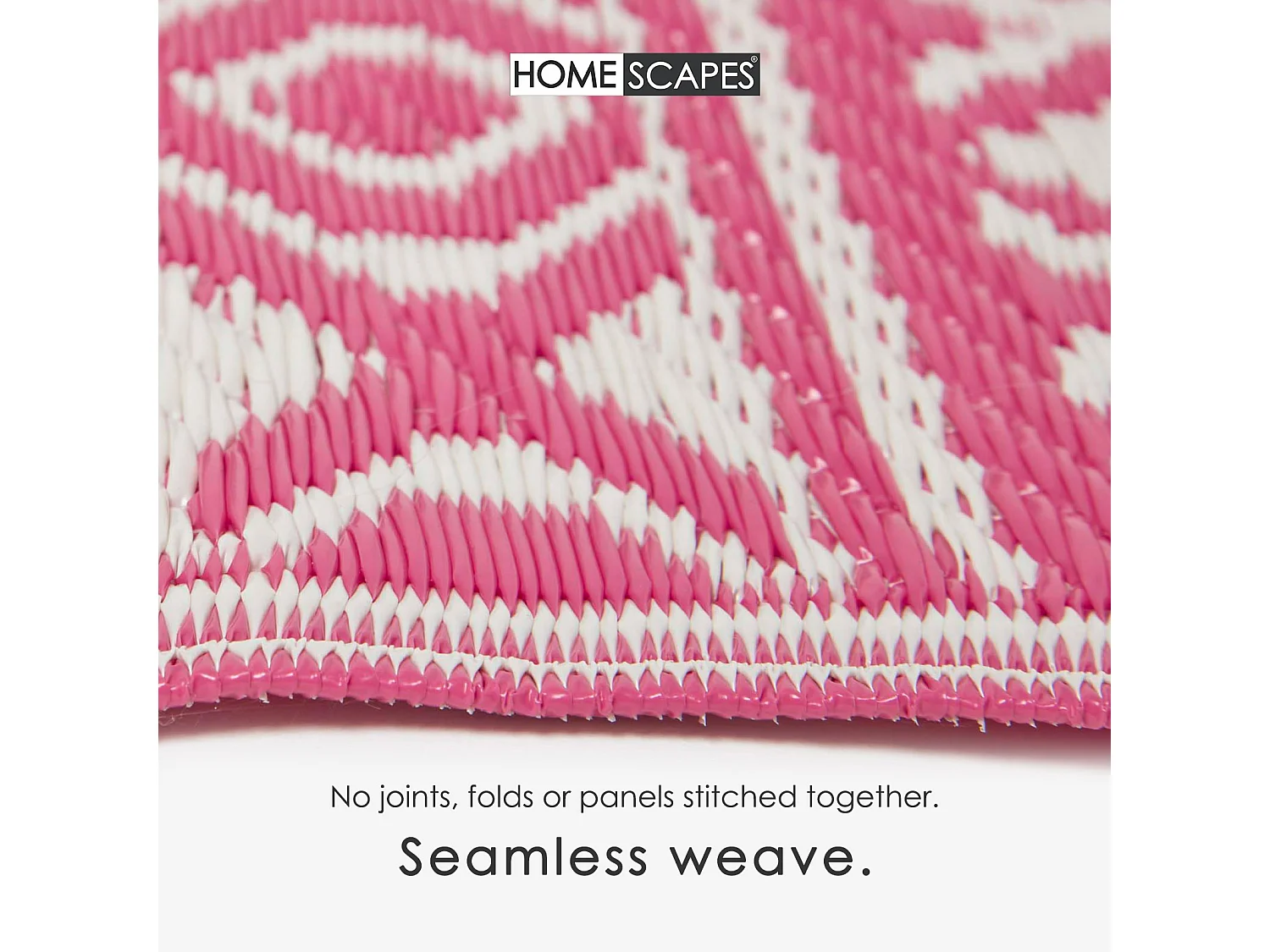 Homescapes Luxury Outdoor Rug Waterproof Reversible for Garden Patio, 120 x 180 cm, Pink, 100% Recycled, Tia Aztec