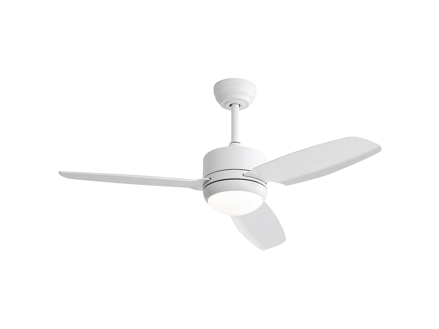 Ventilateur de Plafond avec Lumière LED 117cm, 46" - Moteur DC Ultra-Silencieux, 3 Pales en ABS, Télécommande, Réversible, Dimmable - Blanc Mat