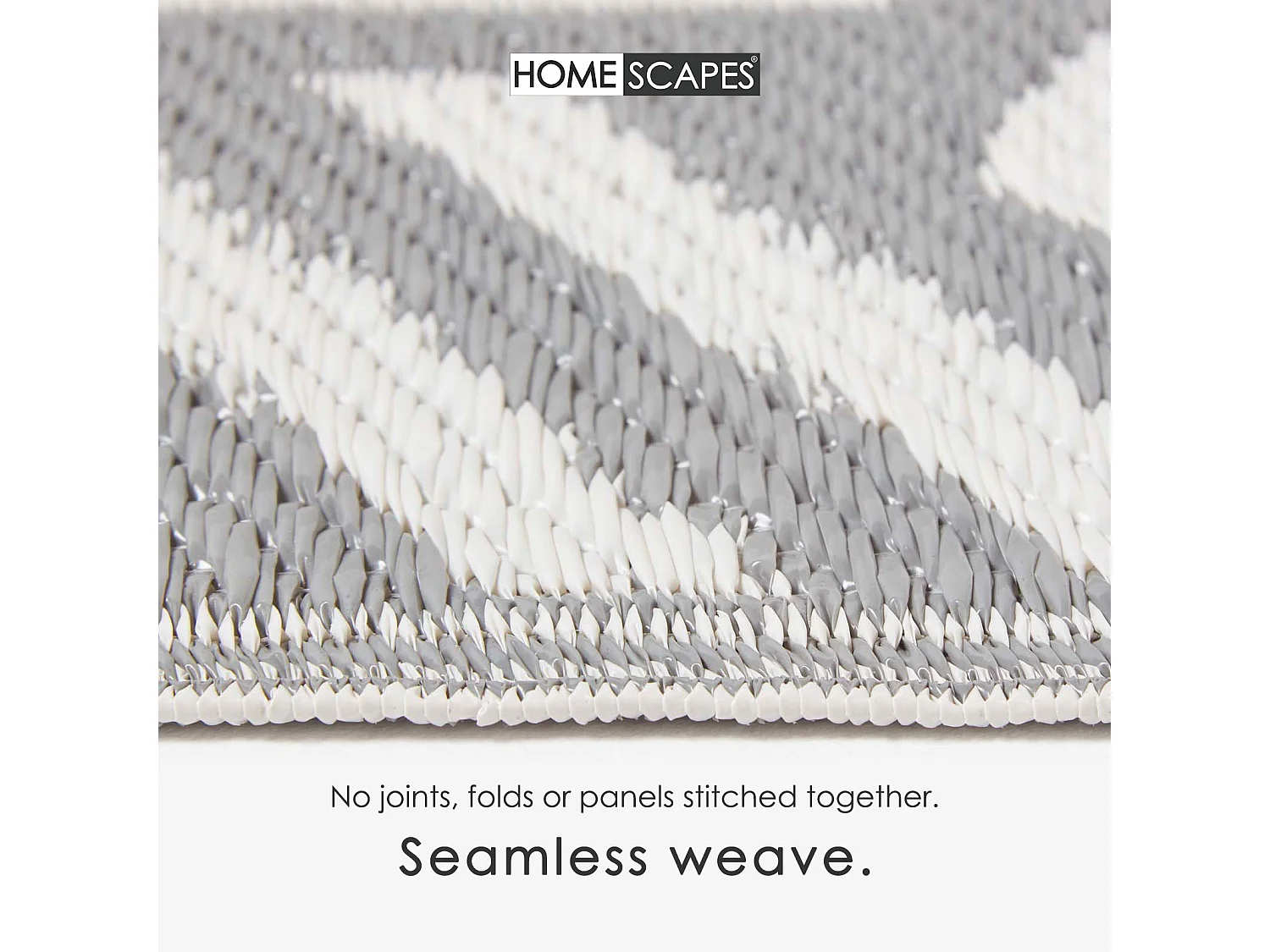 Homescapes Luxury Outdoor Rug Waterproof Reversible for Garden, 180 x 270 cm, Grey & White, Recycled, Luna Geometric