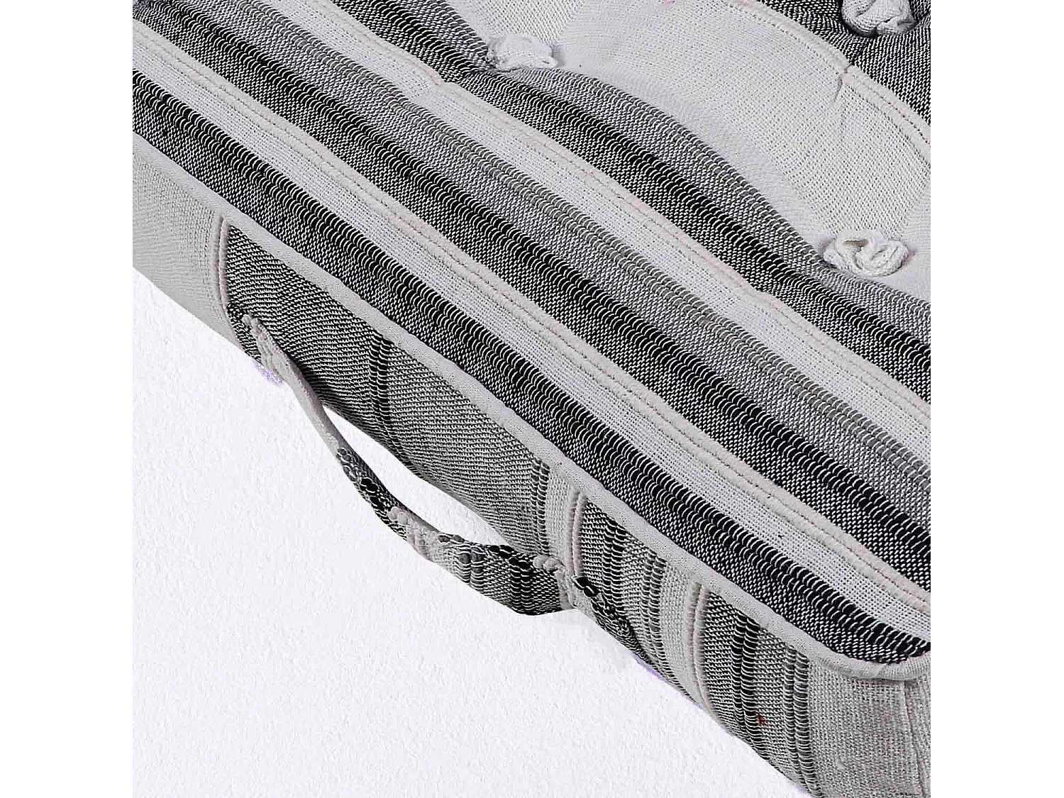 Homescapes 100% Cotton Morocco Floor Cushion, 40 x 40 x 8 cm, Grey, Stripe, OEKO-TEX Certified, Handcrafted, 16 x 16 x 3"