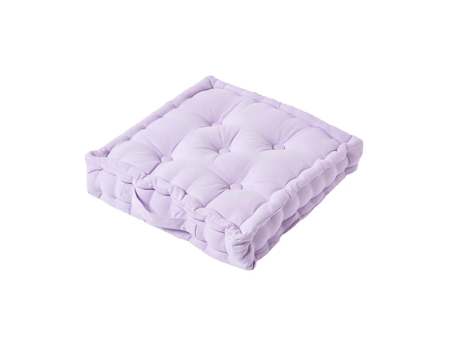 Homescapes 100% Cotton Plain Floor Cushion, 50 x 50 x 10 cm, Mauve Purple, OEKO-TEX Certified, Handcrafted, 20 x 20 x 4"