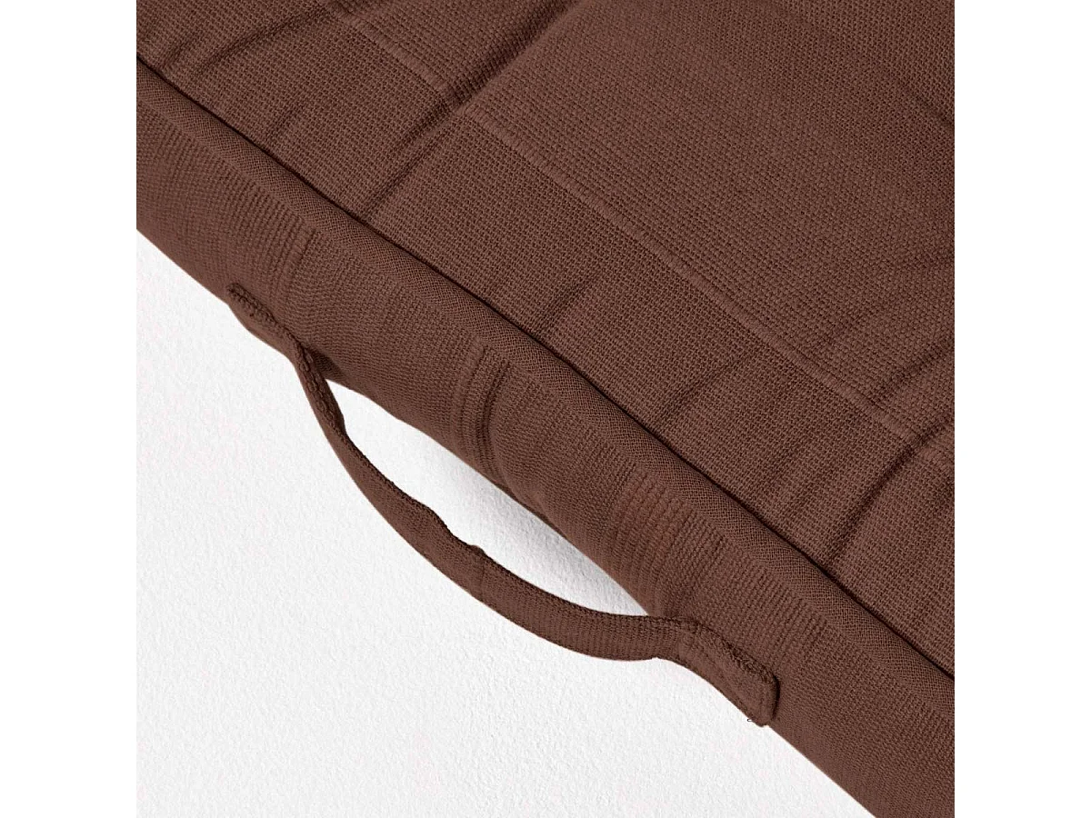 Homescapes 100% Cotton Rajput Floor Cushion, 40 x 40 x 8 cm, Brown, OEKO-TEX Certified, Handcrafted, 16 x 16 x 3"