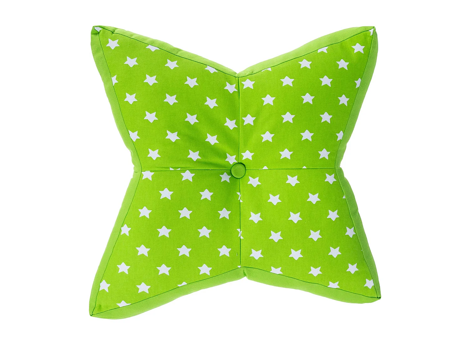 Homescapes 100% Cotton Stars Star Floor Cushion, 48 x 7 cm, Green, White, OEKO-TEX Certified, Handcrafted, 19 x 3"