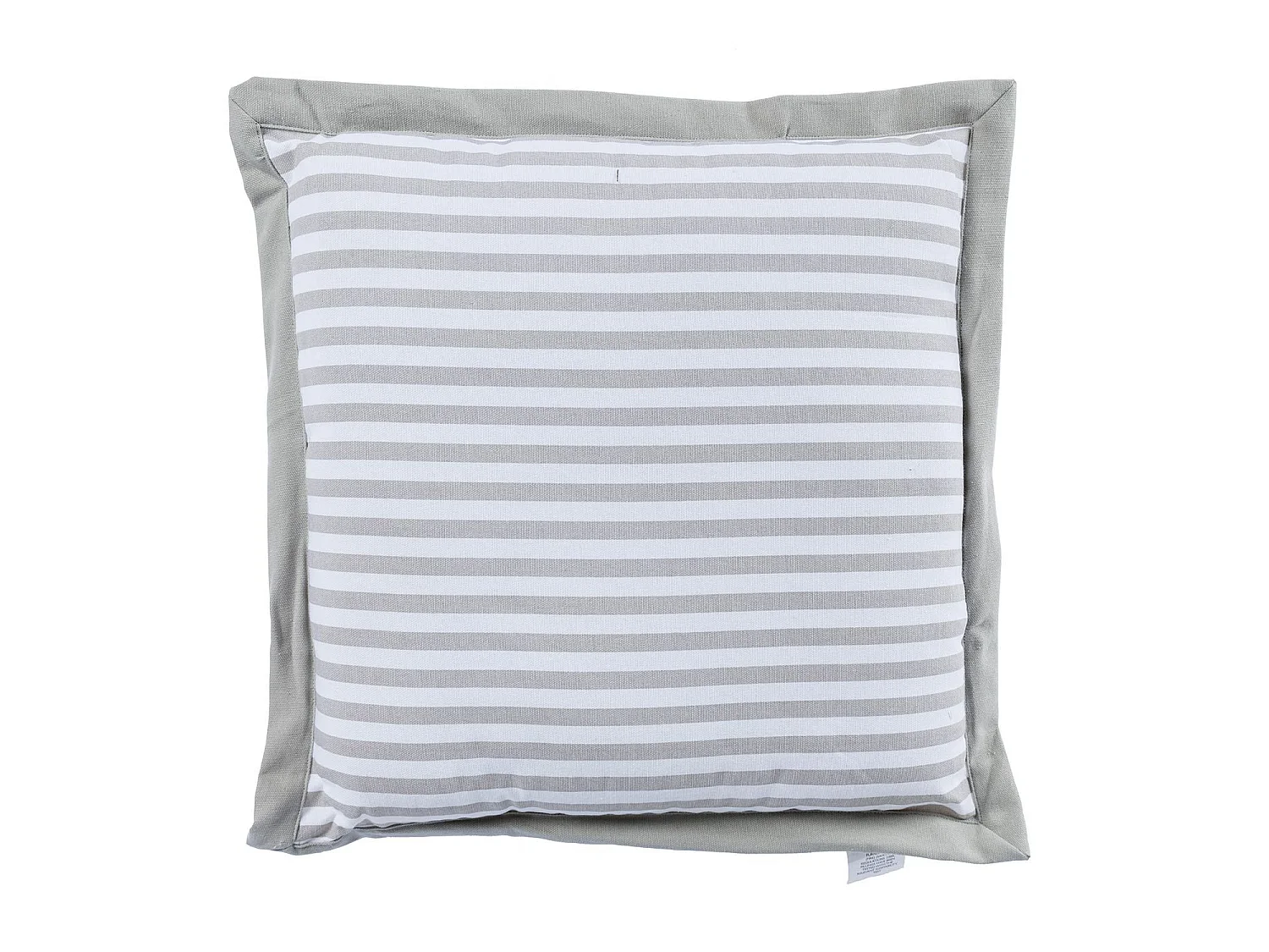 Homescapes 100% Cotton Stripe Floor Cushion, 40 x 40 x 8 cm, Grey, White, OEKO-TEX Certified, Handcrafted, 16 x 16 x 3"