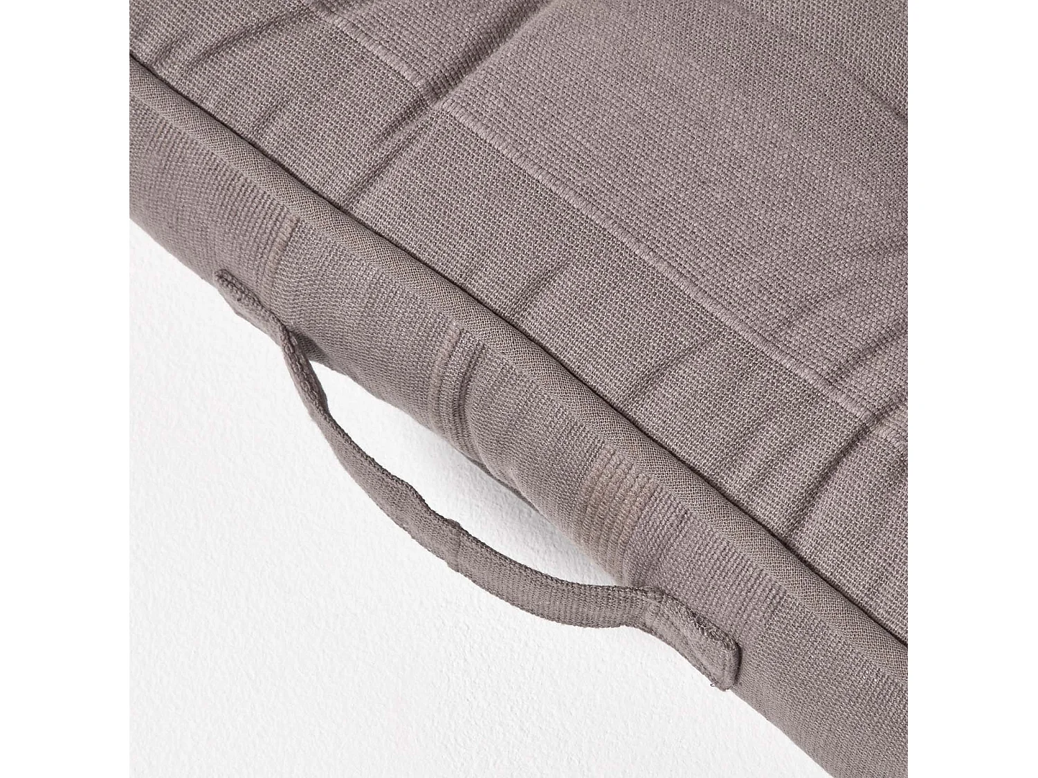 Homescapes 100% Cotton Rajput Floor Cushion, 40 x 40 x 8 cm, Charcoal Grey, OEKO-TEX Certified, Handcrafted, 16 x 16 x 3"