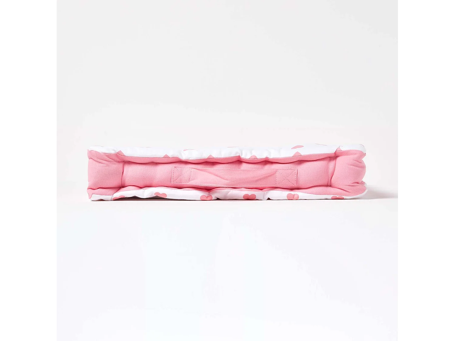 Homescapes 100% Cotton Heart Floor Cushion, 40 x 40 x 8 cm, Pink, OEKO-TEX Certified, Handcrafted, 16 x 16 x 3"