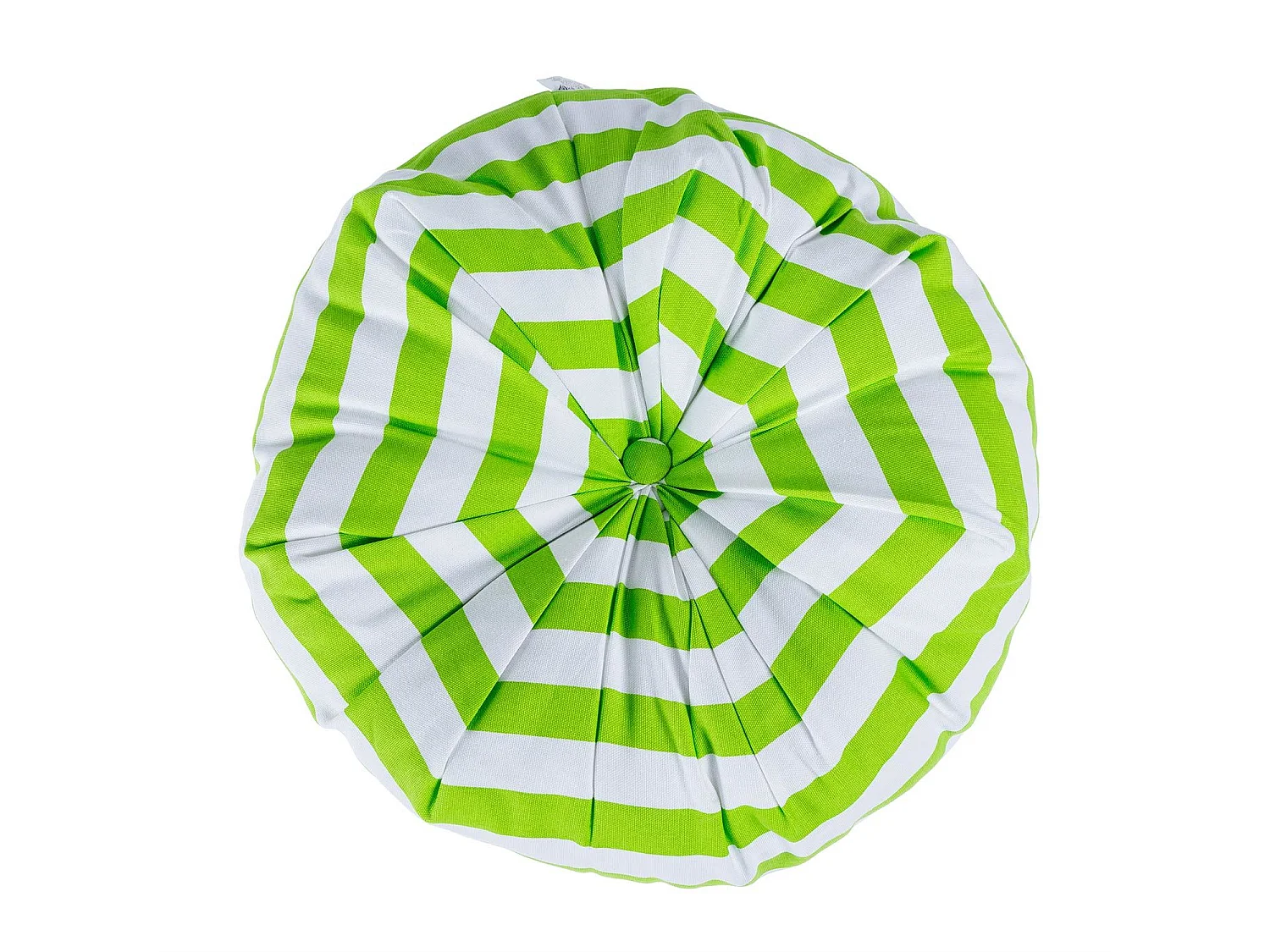 Homescapes 100% Cotton Stripe Round Floor Cushion, 40 x 15 cm, Green, White, OEKO-TEX Certified, Handcrafted, 16 x 6"