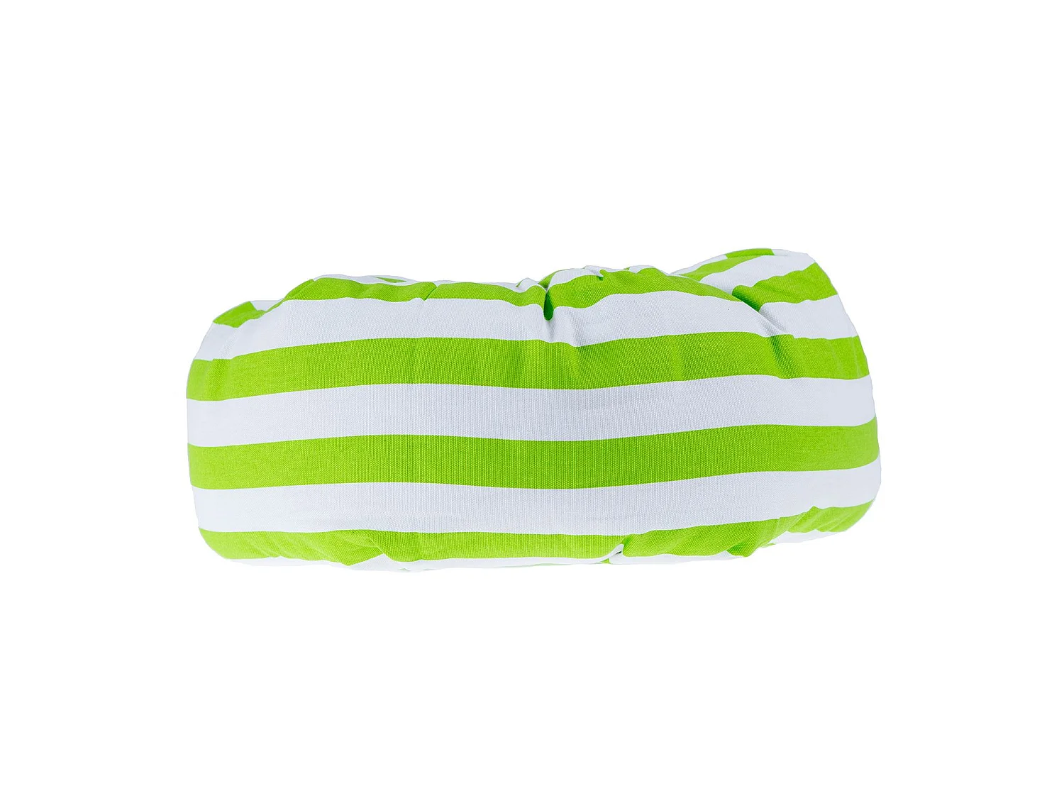 Homescapes 100% Cotton Stripe Round Floor Cushion, 40 x 15 cm, Green, White, OEKO-TEX Certified, Handcrafted, 16 x 6"