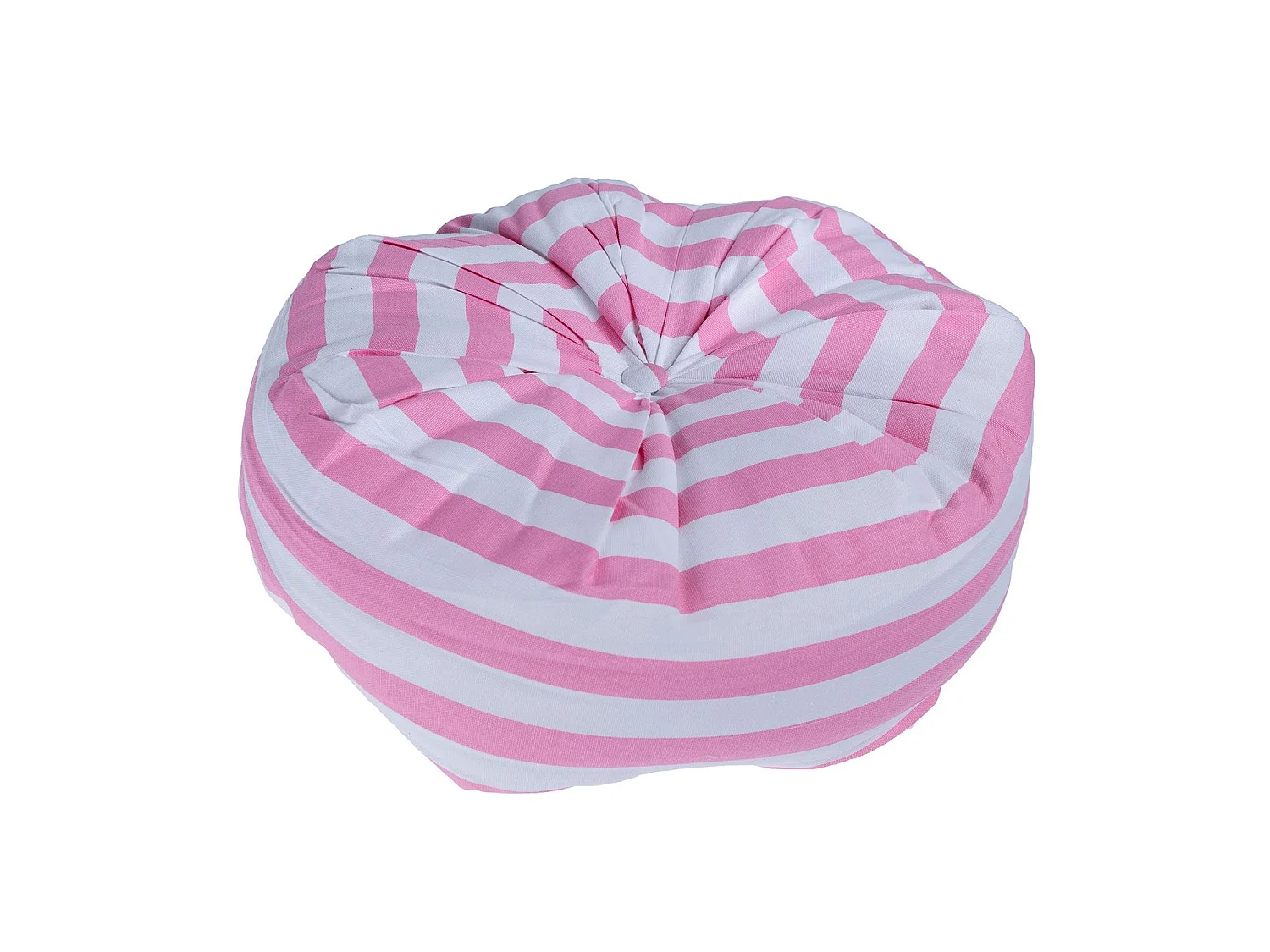 Homescapes 100% Cotton Stripe Round Floor Cushion, 40 x 15 cm, Pink, White, OEKO-TEX Certified, Handcrafted, 16 x 6"