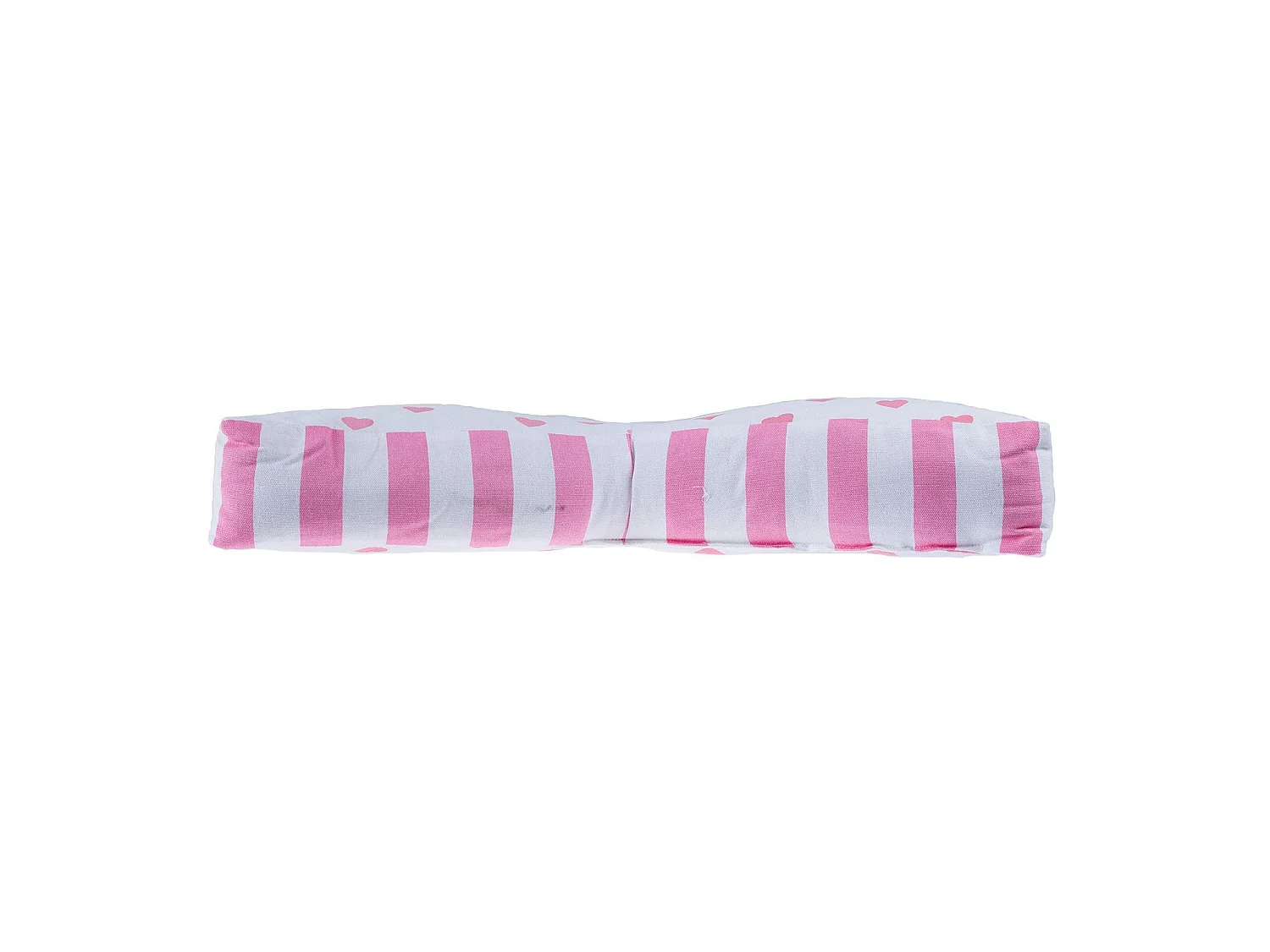 Homescapes 100% Cotton Heart Star Floor Cushion, 48 x 7 cm, Pink, White, OEKO-TEX Certified, Handcrafted, 19 x 3"