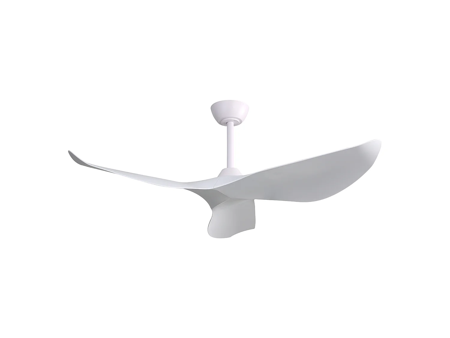 Ventilateur de Plafond Design 132cm, 52" - Moteur DC Ultra-Silencieux,Télécommande, Réversible, Sans Lumière - Blanc Mat