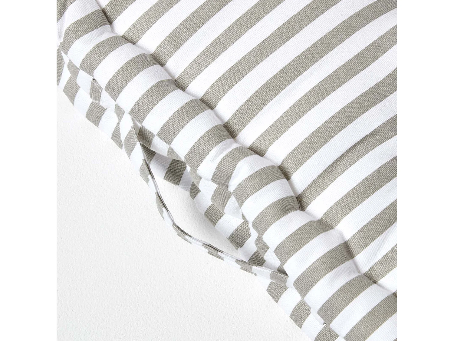 Homescapes 100% Cotton Stripe Floor Cushion, 50 x 50 x 10 cm, Light Grey, OEKO-TEX Certified, Handcrafted, 20 x 20 x 4"