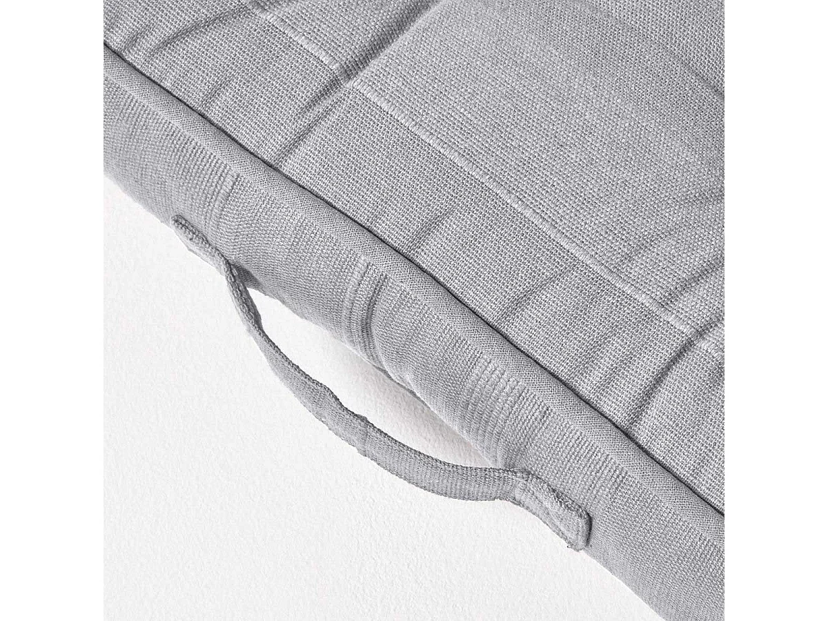 Homescapes 100% Cotton Rajput Floor Cushion, 40 x 40 x 8 cm, Silver Grey, OEKO-TEX Certified, Handcrafted, 16 x 16 x 3"