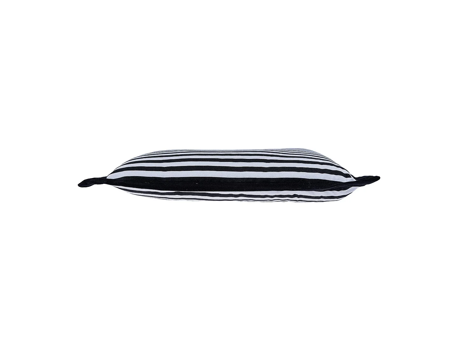 Homescapes 100% Cotton Stripe Floor Cushion, 40 x 40 x 8 cm, Black, White, OEKO-TEX Certified, Handcrafted, 16 x 16 x 3"