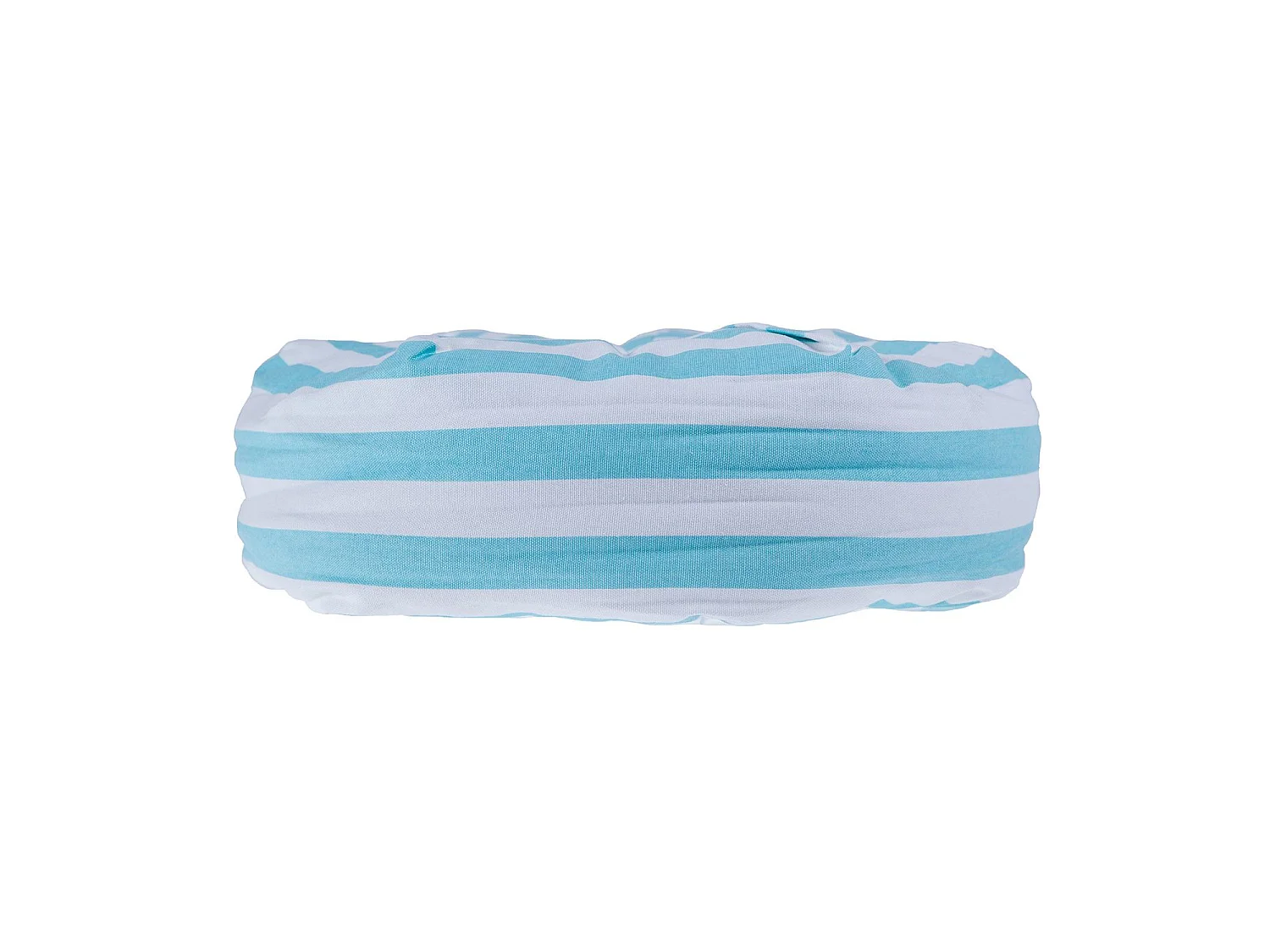 Homescapes 100% Cotton Stripe Round Floor Cushion, 40 x 15 cm, Blue, White, OEKO-TEX Certified, Handcrafted, 16 x 6"