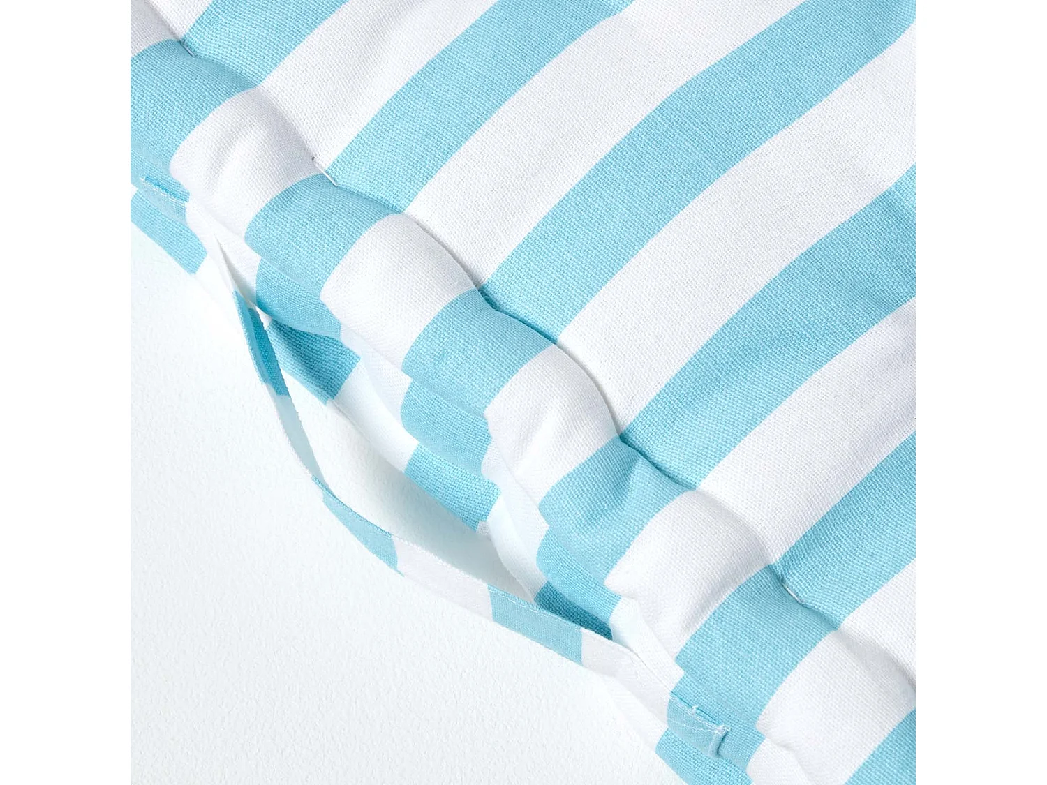 Homescapes 100% Cotton Stripe Floor Cushion, 50 x 50 x 10 cm, Blue, OEKO-TEX Certified, Handcrafted, 20 x 20 x 4"