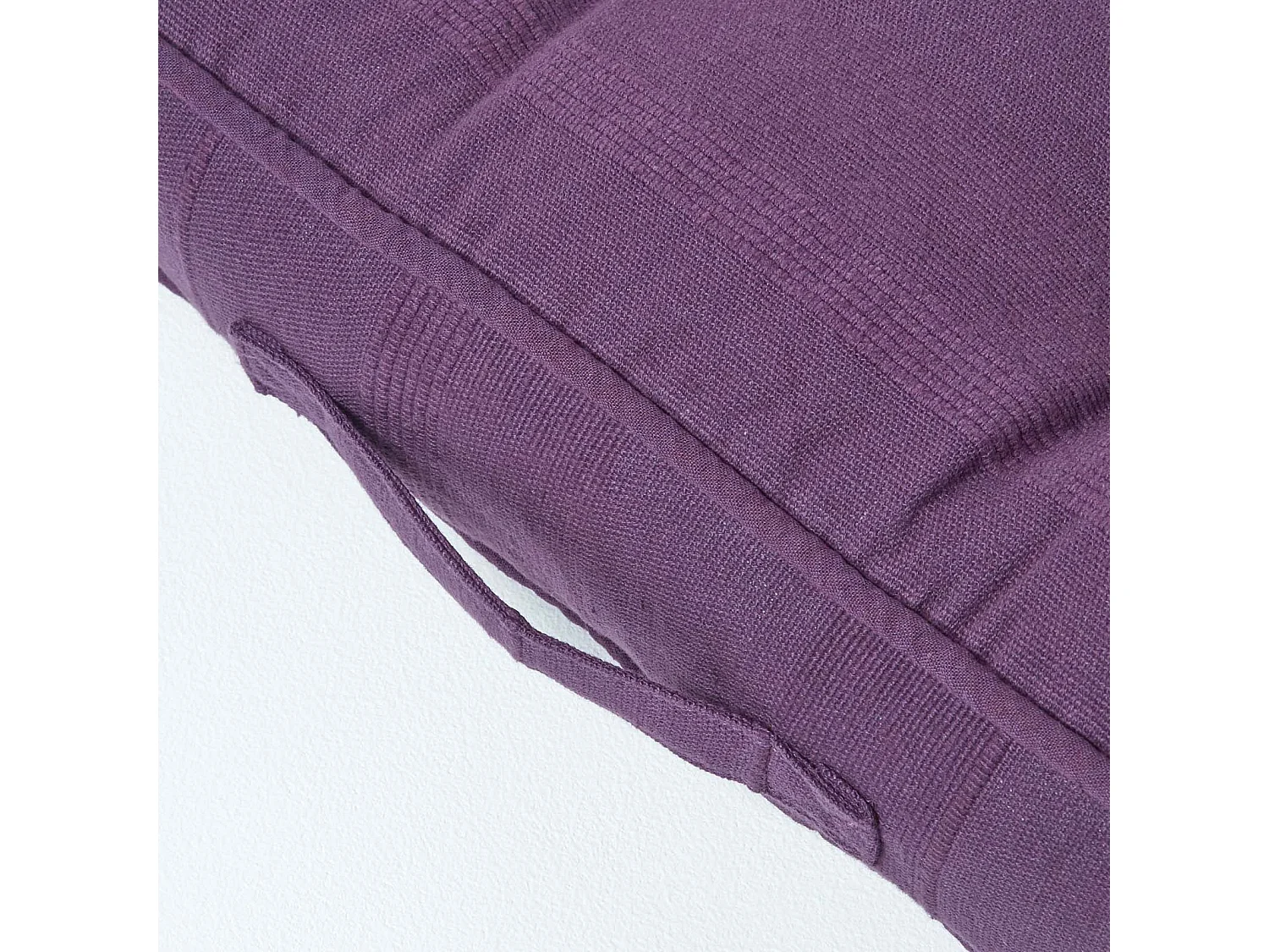Homescapes 100% Cotton Rajput Floor Cushion, 40 x 40 x 8 cm, Purple, OEKO-TEX Certified, Handcrafted, 16 x 16 x 3"