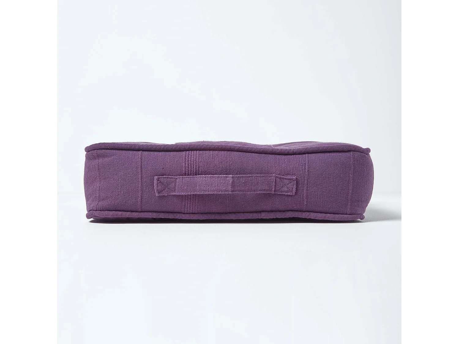Homescapes 100% Cotton Rajput Floor Cushion, 40 x 40 x 8 cm, Purple, OEKO-TEX Certified, Handcrafted, 16 x 16 x 3"