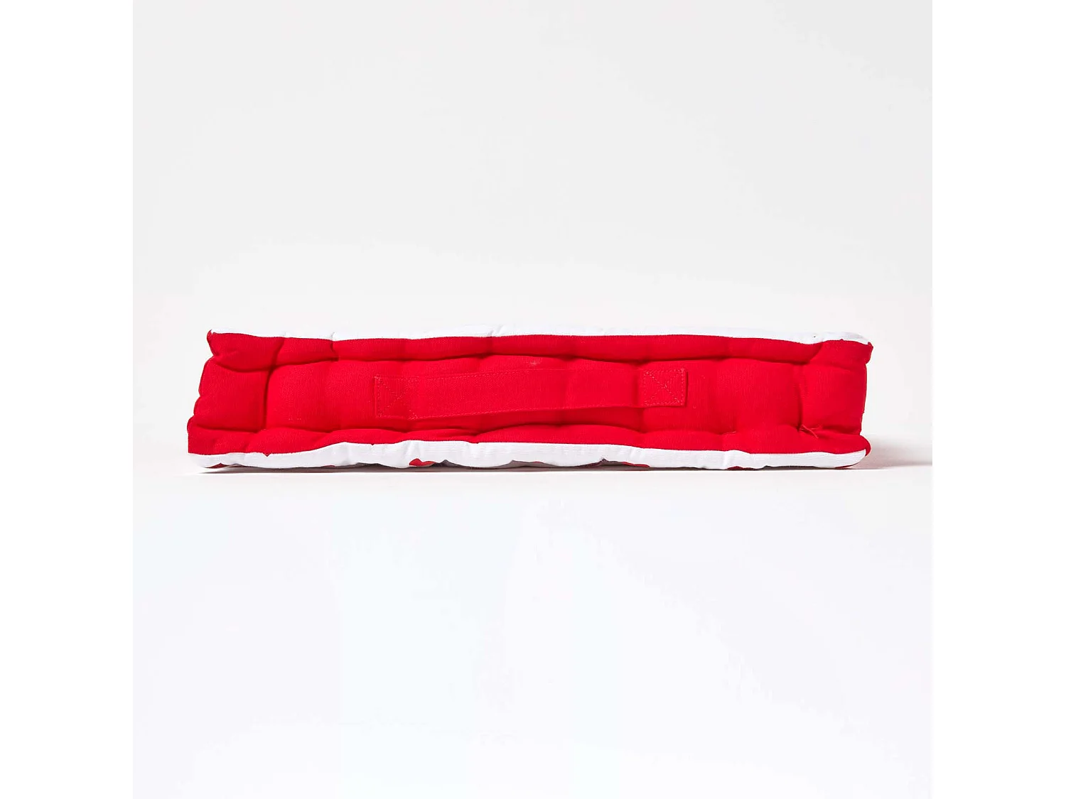 Homescapes 100% Cotton Heart Floor Cushion, 50 x 50 x 10 cm, Red, OEKO-TEX Certified, Handcrafted, 20 x 20 x 4"