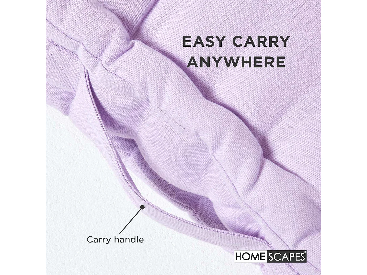 Homescapes 100% Cotton Plain Floor Cushion, 40 x 40 x 8 cm, Mauve Purple, OEKO-TEX Certified, Handcrafted, 16 x 16 x 3"
