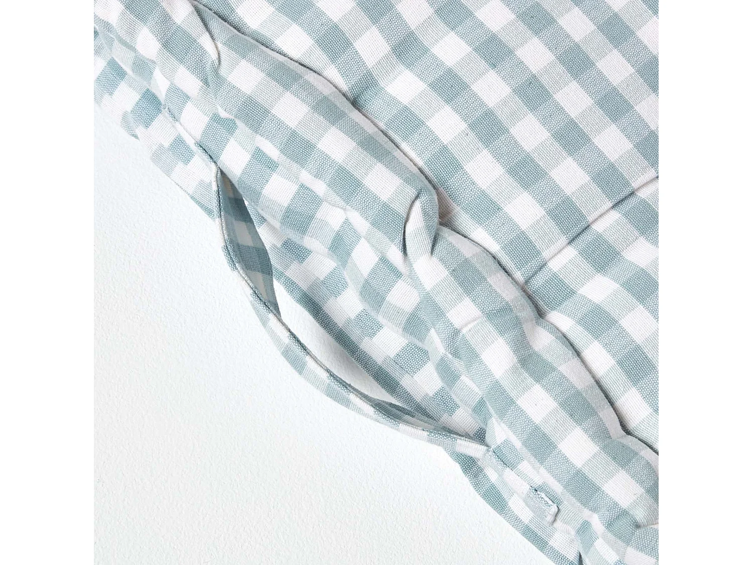 Homescapes 100% Cotton Gingham Floor Cushion, 50 x 50 x 10 cm, Blue, Block Check, OEKO-TEX Certified, Handcrafted, 20 x 20 x 4"