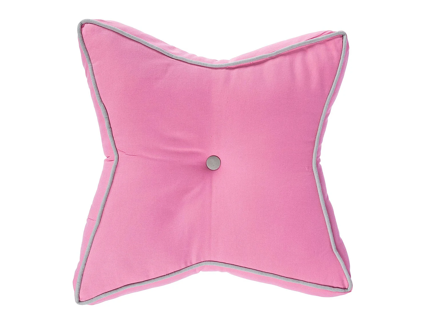 Homescapes 100% Cotton Stars Star Floor Cushion, 48 x 7 cm, Pink, Grey, OEKO-TEX Certified, Handcrafted, 19 x 3"