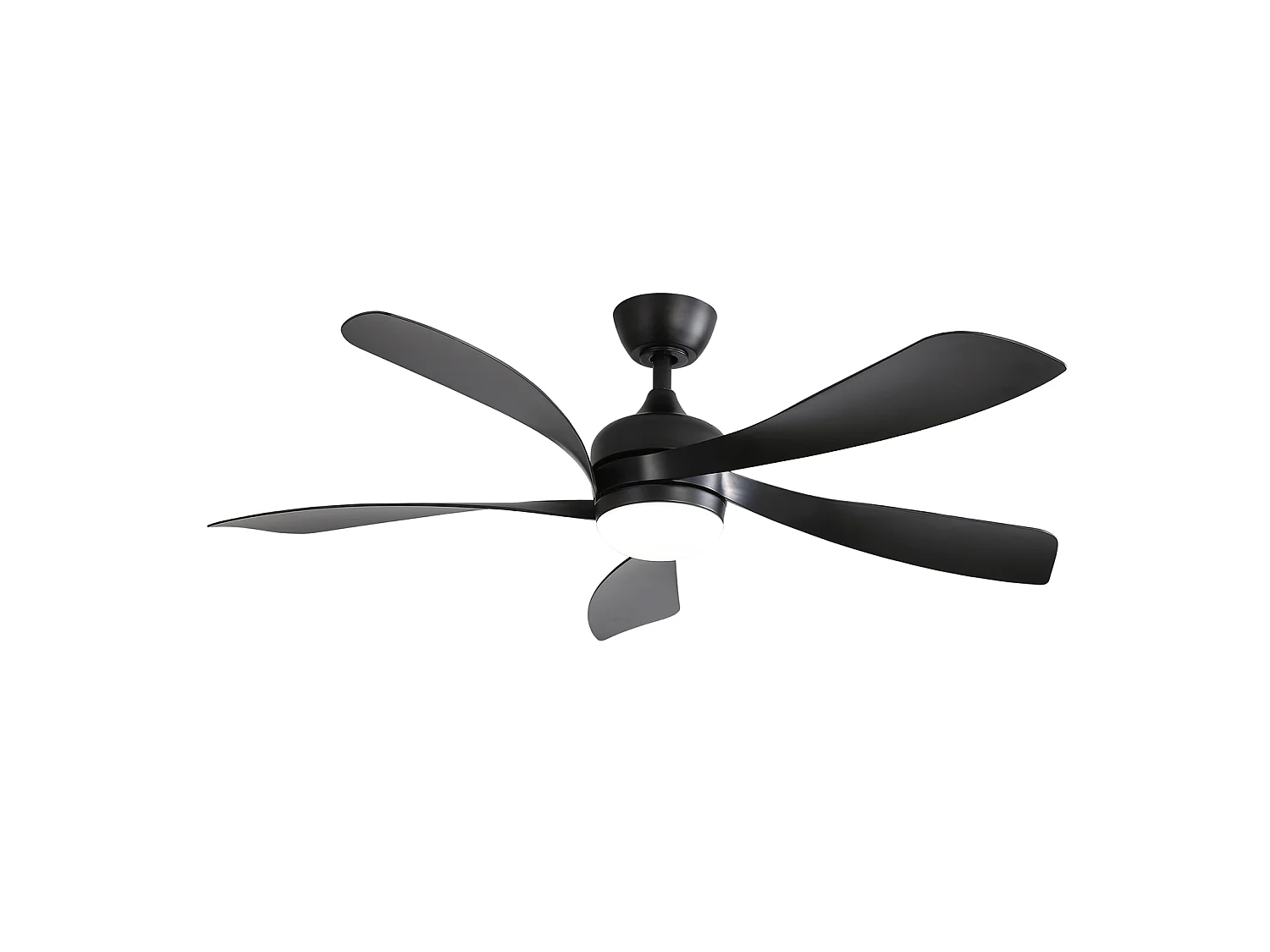 Ventilateur de Plafond avec Lumière LED 132cm, 52" - Moteur DC Ultra-Silencieux, 3 Couleurs d'Éclairage, Télécommande, Réversible, Minuterie - Noir