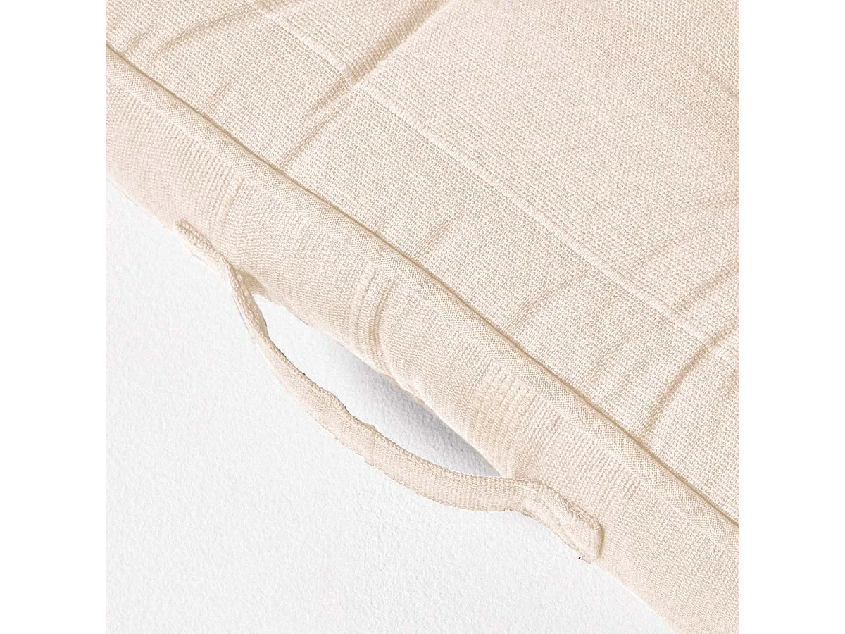 Homescapes 100% Cotton Rajput Floor Cushion, 40 x 40 x 8 cm, Natural, OEKO-TEX Certified, Handcrafted, 16 x 16 x 3"