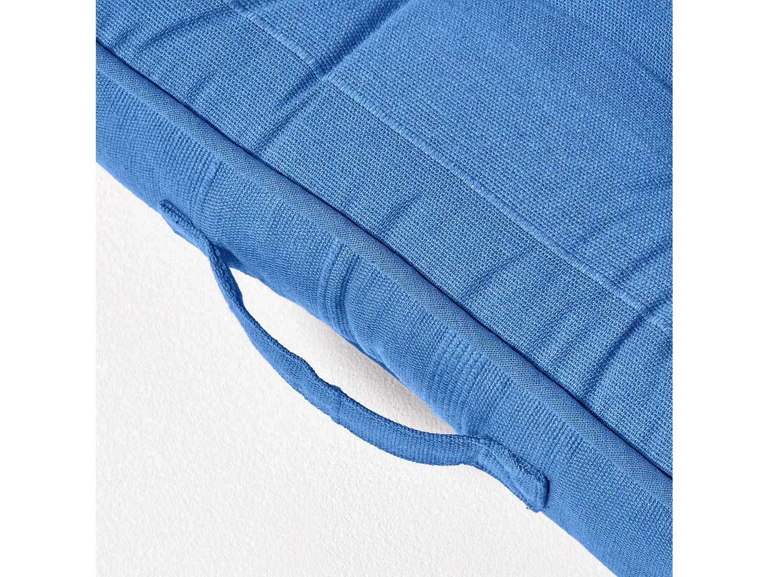 Homescapes 100% Cotton Rajput Floor Cushion, 40 x 40 x 8 cm, Blue, OEKO-TEX Certified, Handcrafted, 16 x 16 x 3"