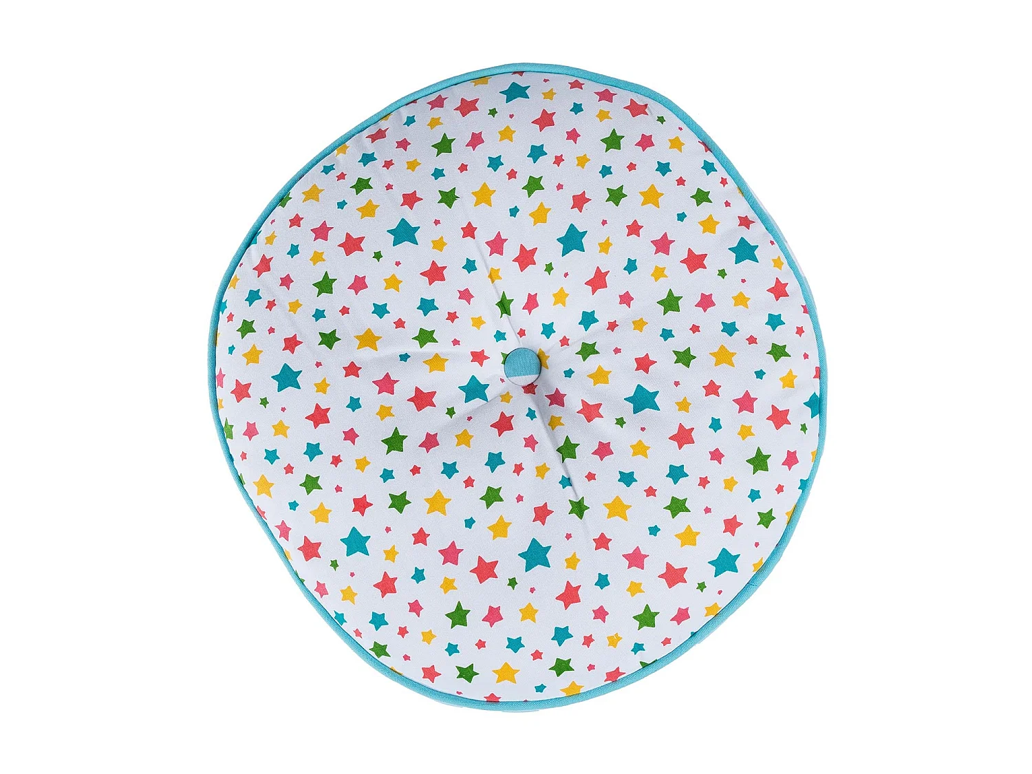 Homescapes 100% Cotton Stripe Round Floor Cushion, 43 x 7 cm, Multi, OEKO-TEX Certified, Handcrafted, 17 x 3"