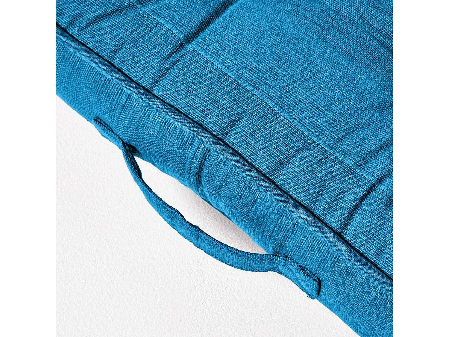 Homescapes 100% Cotton Rajput Floor Cushion, 40 x 40 x 8 cm, Teal Blue, OEKO-TEX Certified, Handcrafted, 16 x 16 x 3"