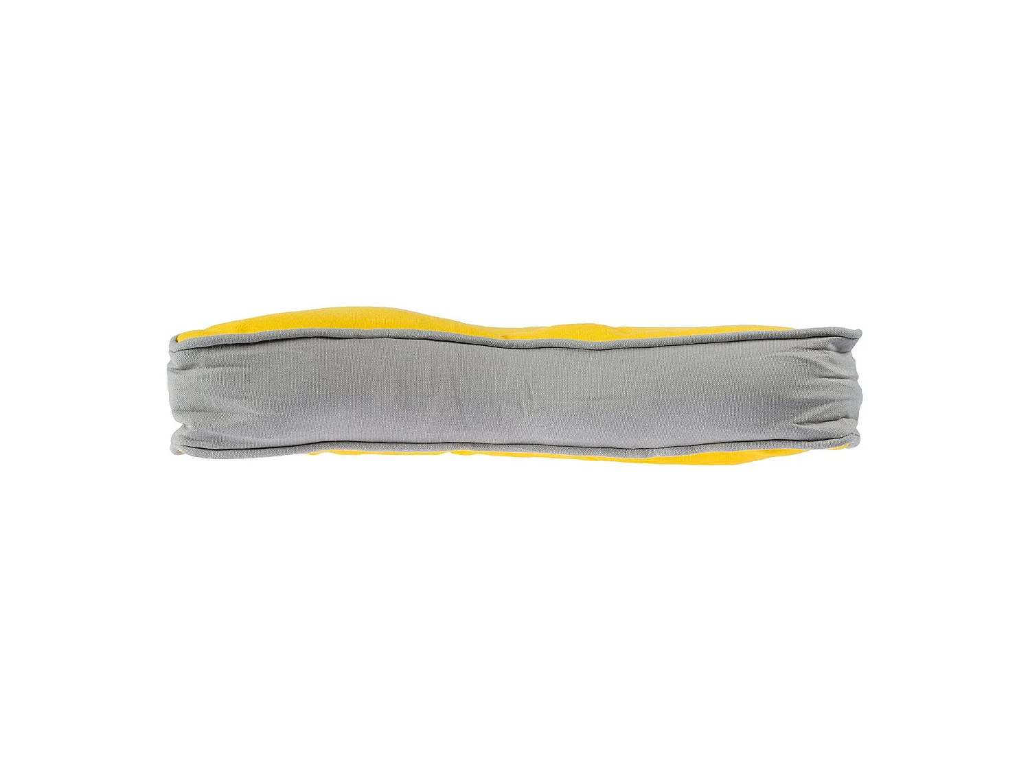 Homescapes 100% Cotton Stars Star Floor Cushion, 48 x 7 cm, Grey, Yellow, OEKO-TEX Certified, Handcrafted, 19 x 3"