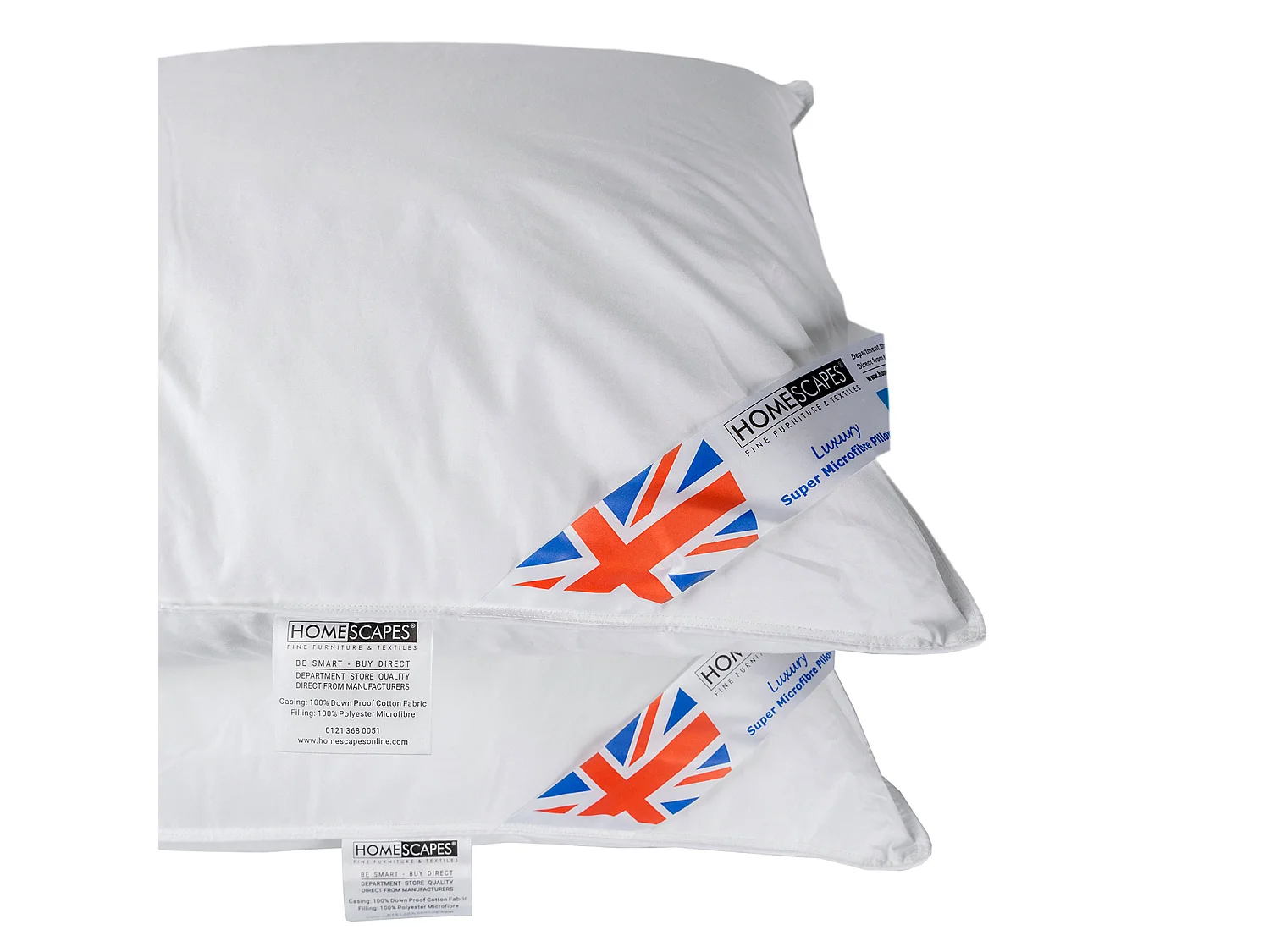 Homescapes Luxury Hotel Quality Super Microfibre Pillow Pair