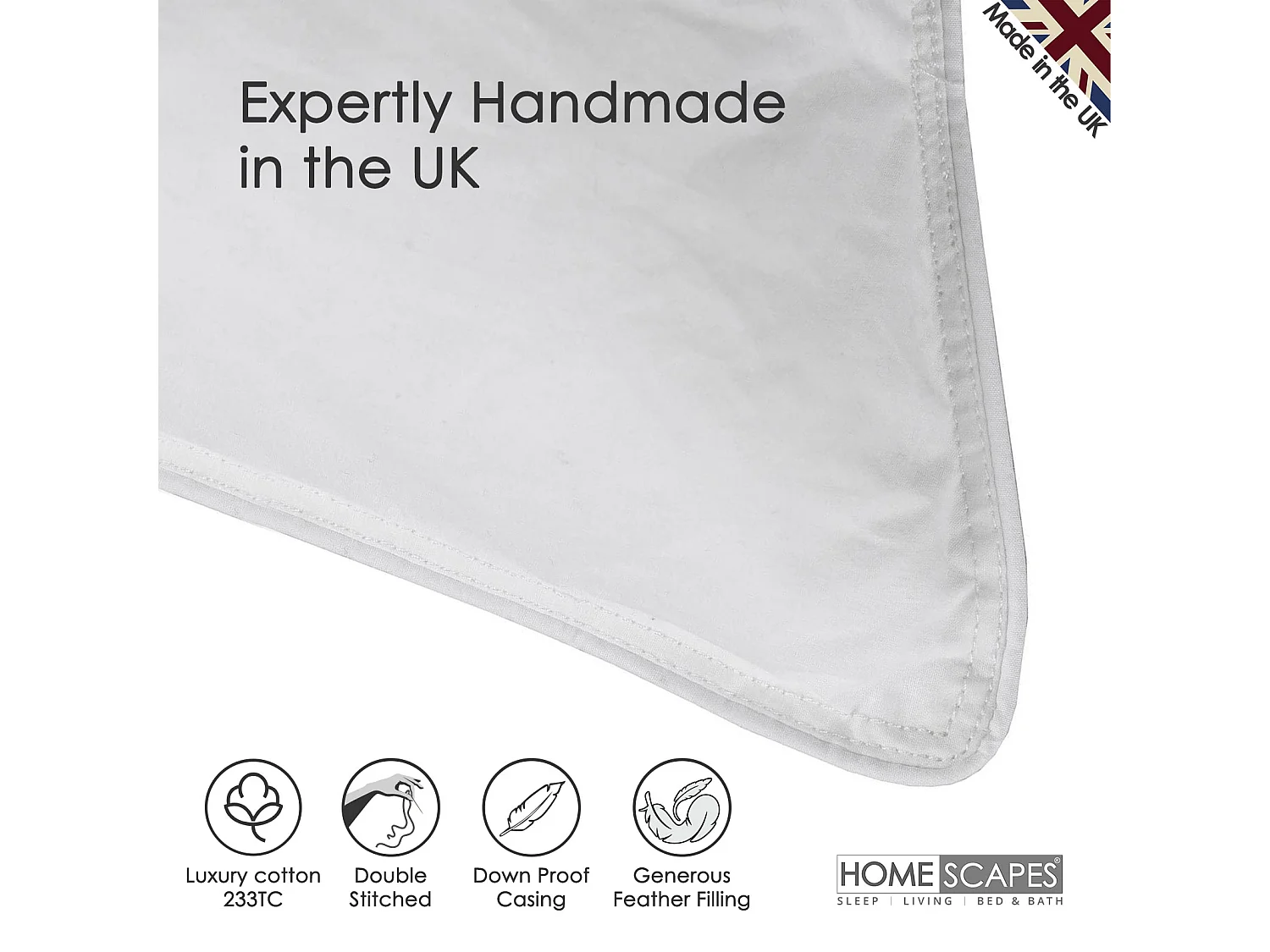 Homescapes White Duck Feather Pillow Pair